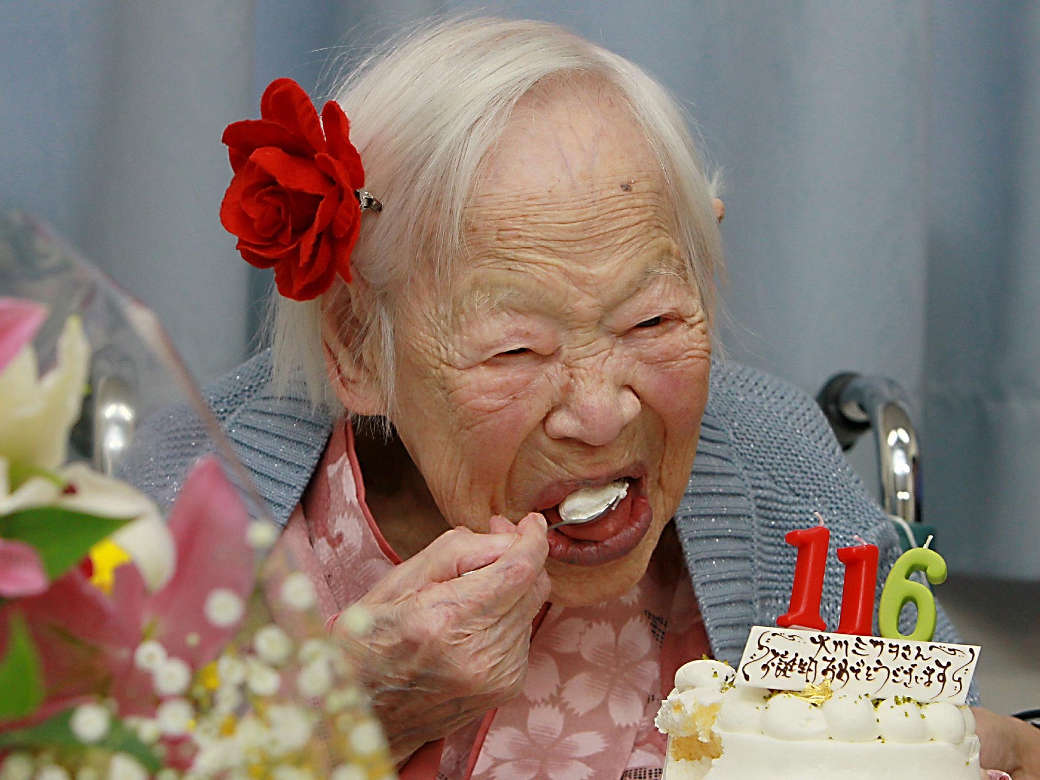 Misao Okawa on her 116th birthday