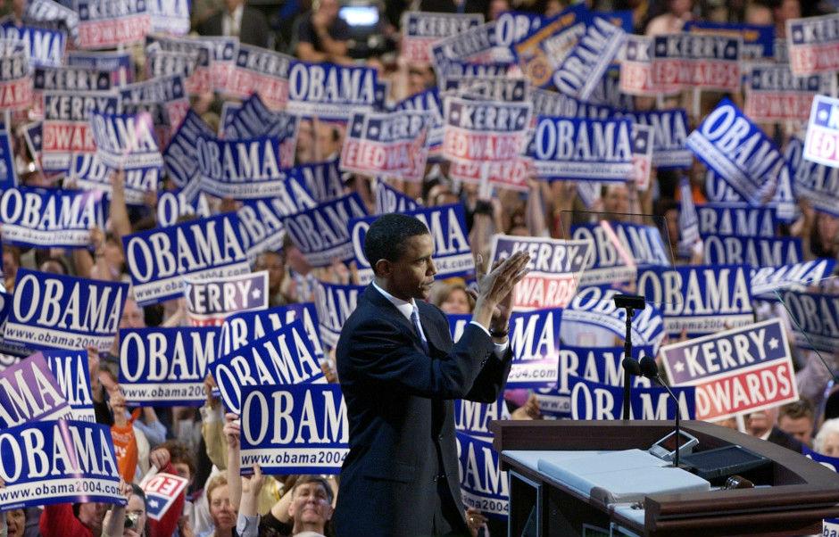 Mr Obama had recently won the Democratic primary for the US Senate seat in Illinois and was a rising star