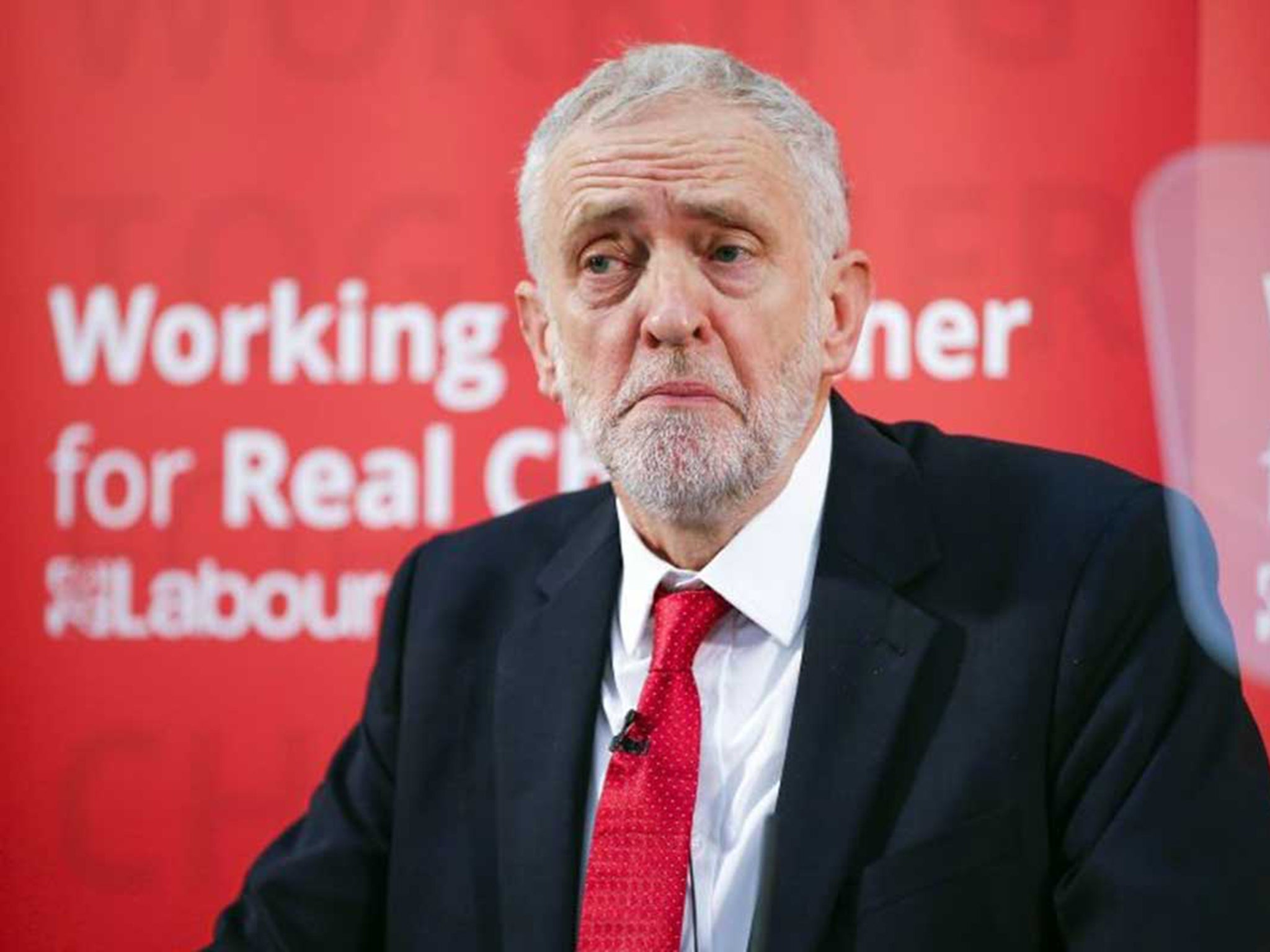 The Labour leader delivering his speech at Paston Farm Centre in Peterborough yesterday