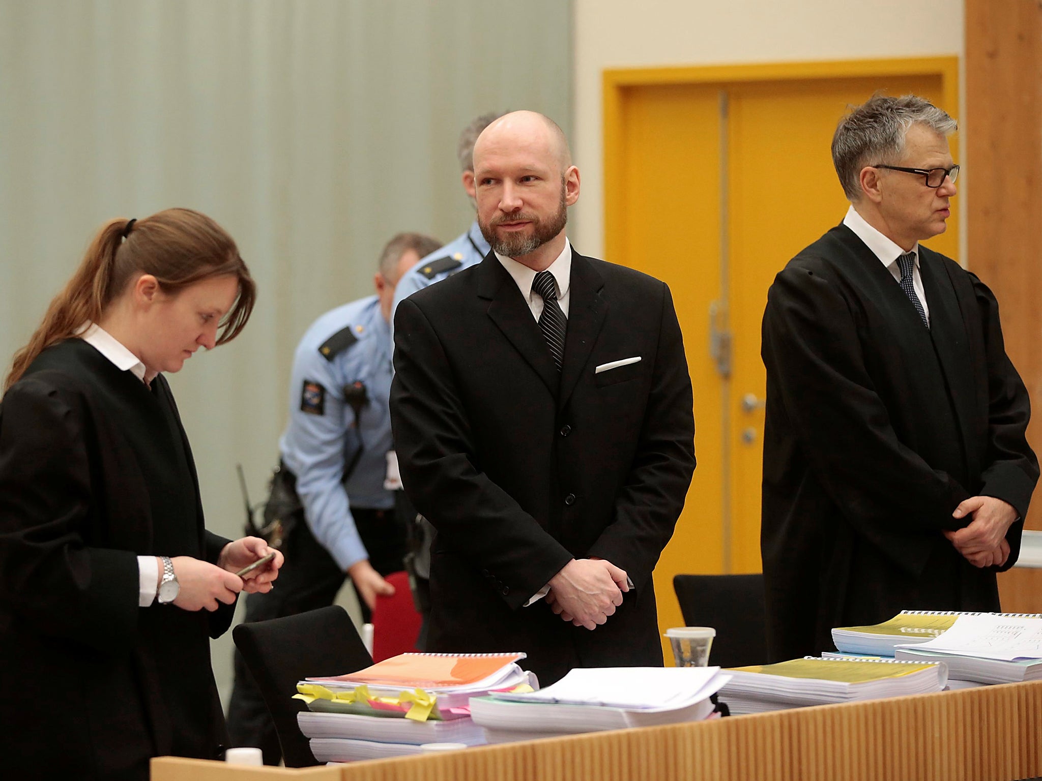 Anders Behring Breivik in court