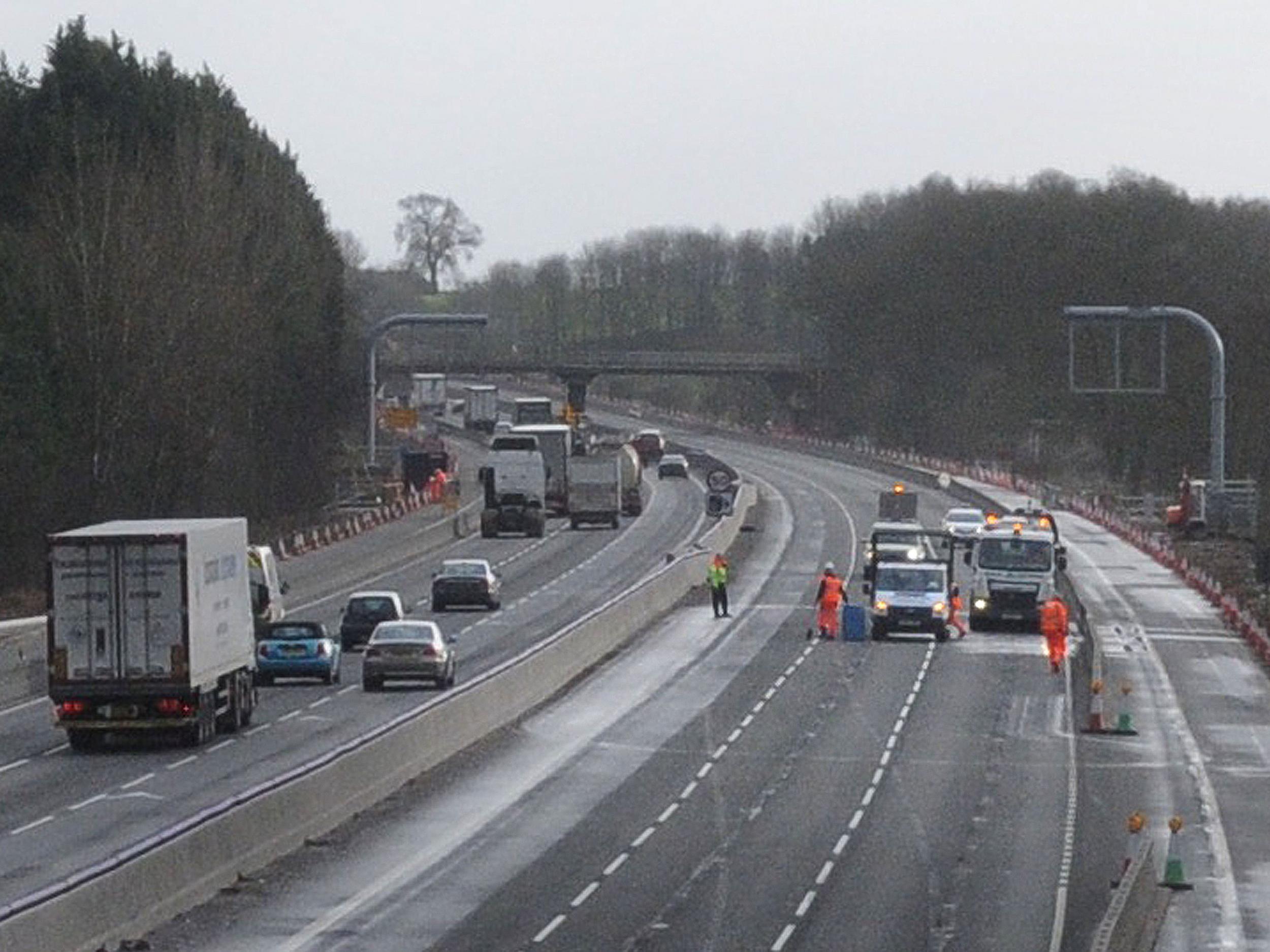 A police spokesman told The Independent that officers are trying to work out how Mr Hayes travelled from the service station in Toddington to the M1 section in such a short space of time