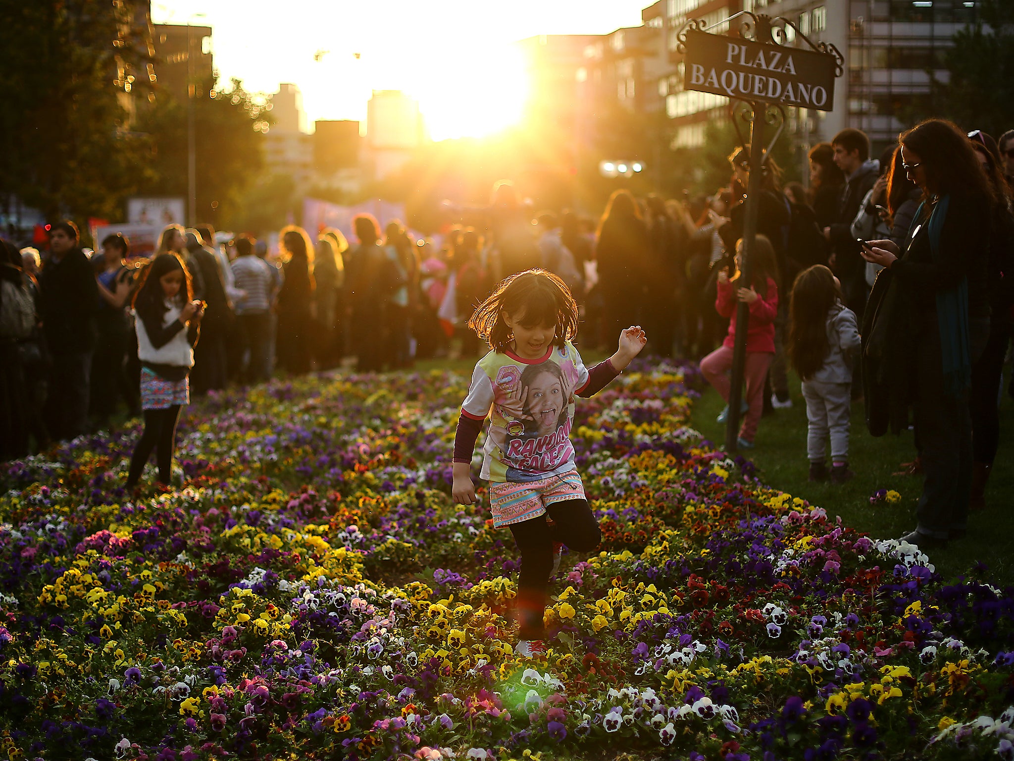 A peaceful march against gender violence in Santiago, Chile, in October