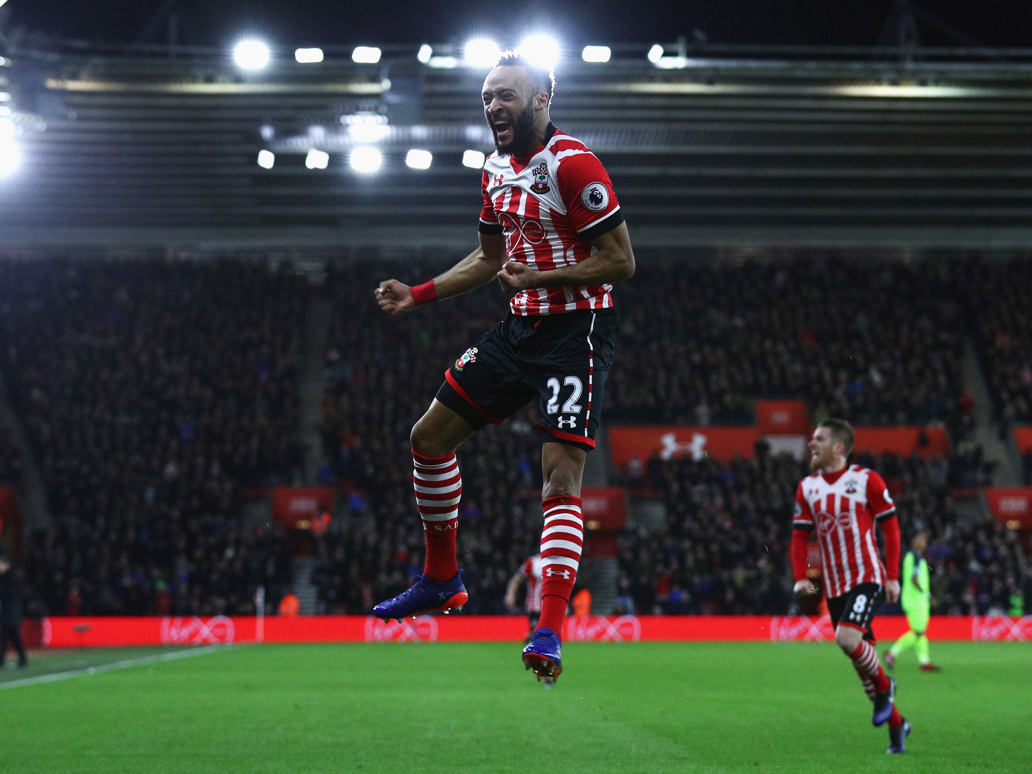 Nathan Redmond celebrates after putting Saints ahead