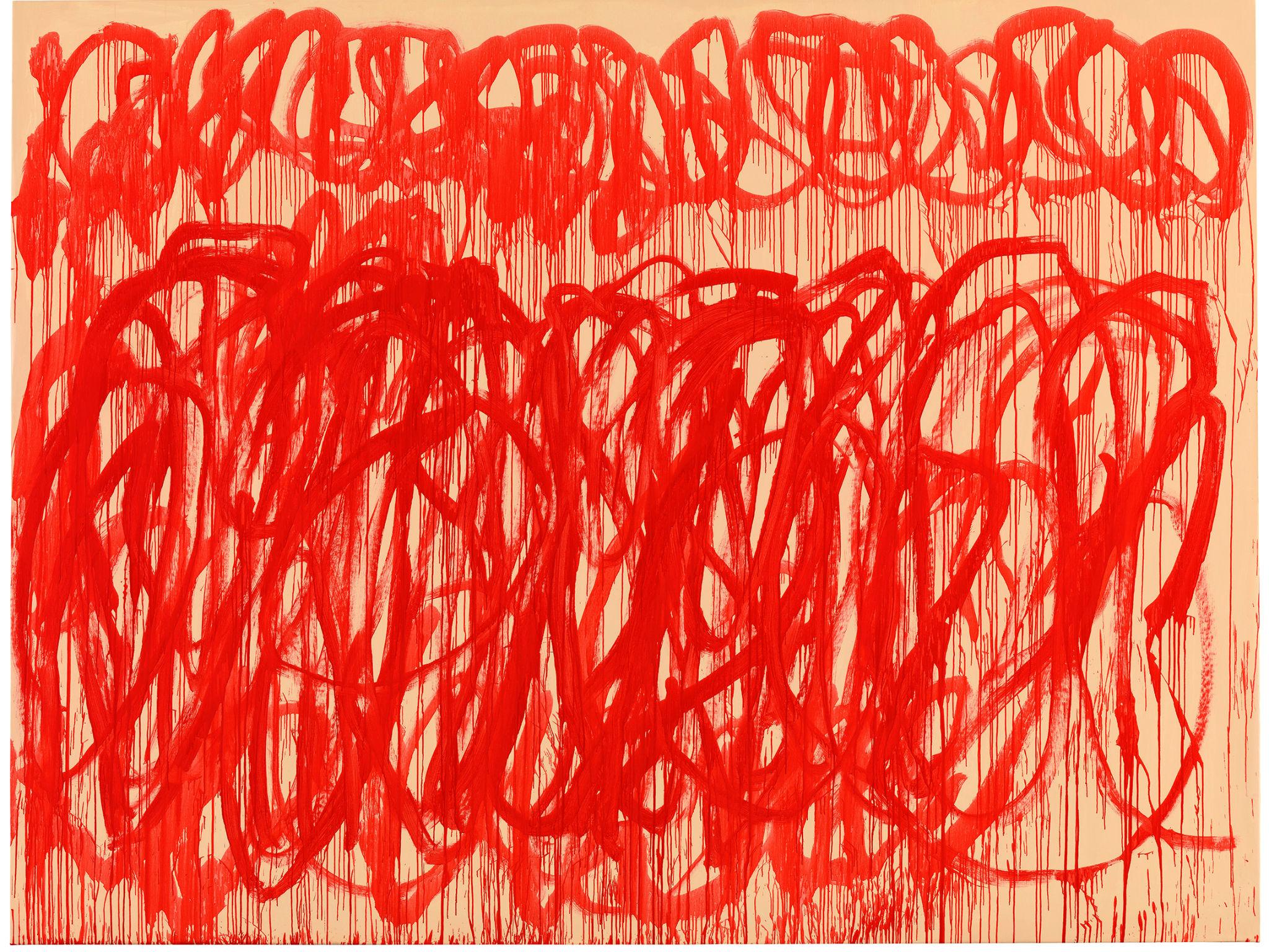 &#13;
The untitled series, subtitled 'Bacchae' was painted shortly before Twombly's death in 2011&#13;