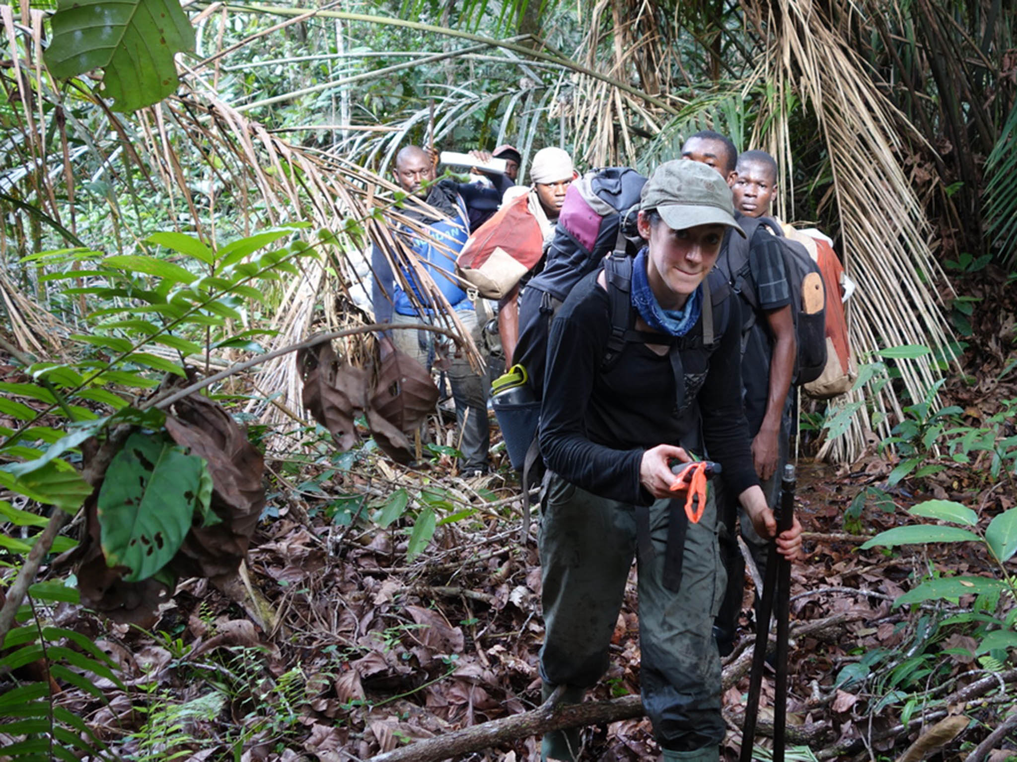 Greta Dargie and the team fight their way through the forest