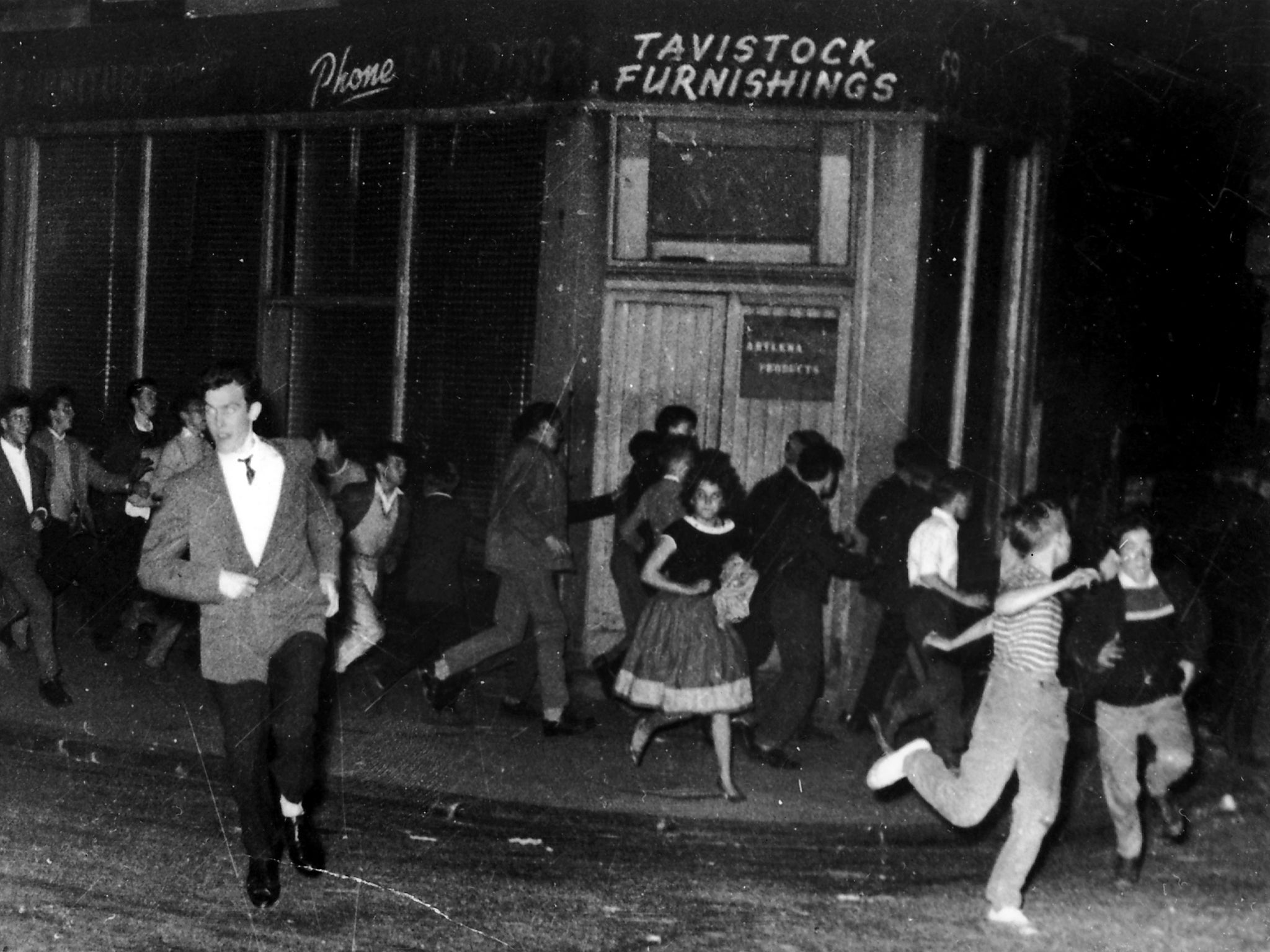 Teddy boys and girls during the Notting Hill race riots, September 1958