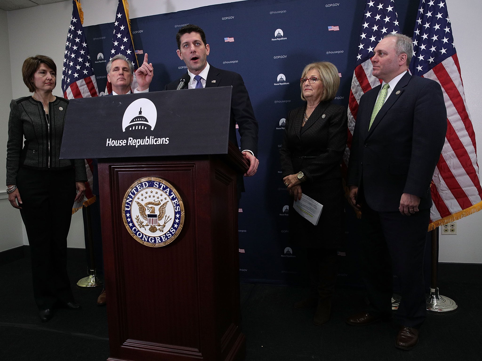 Paul Ryan addresses reporters after weekly GOP conference meeting