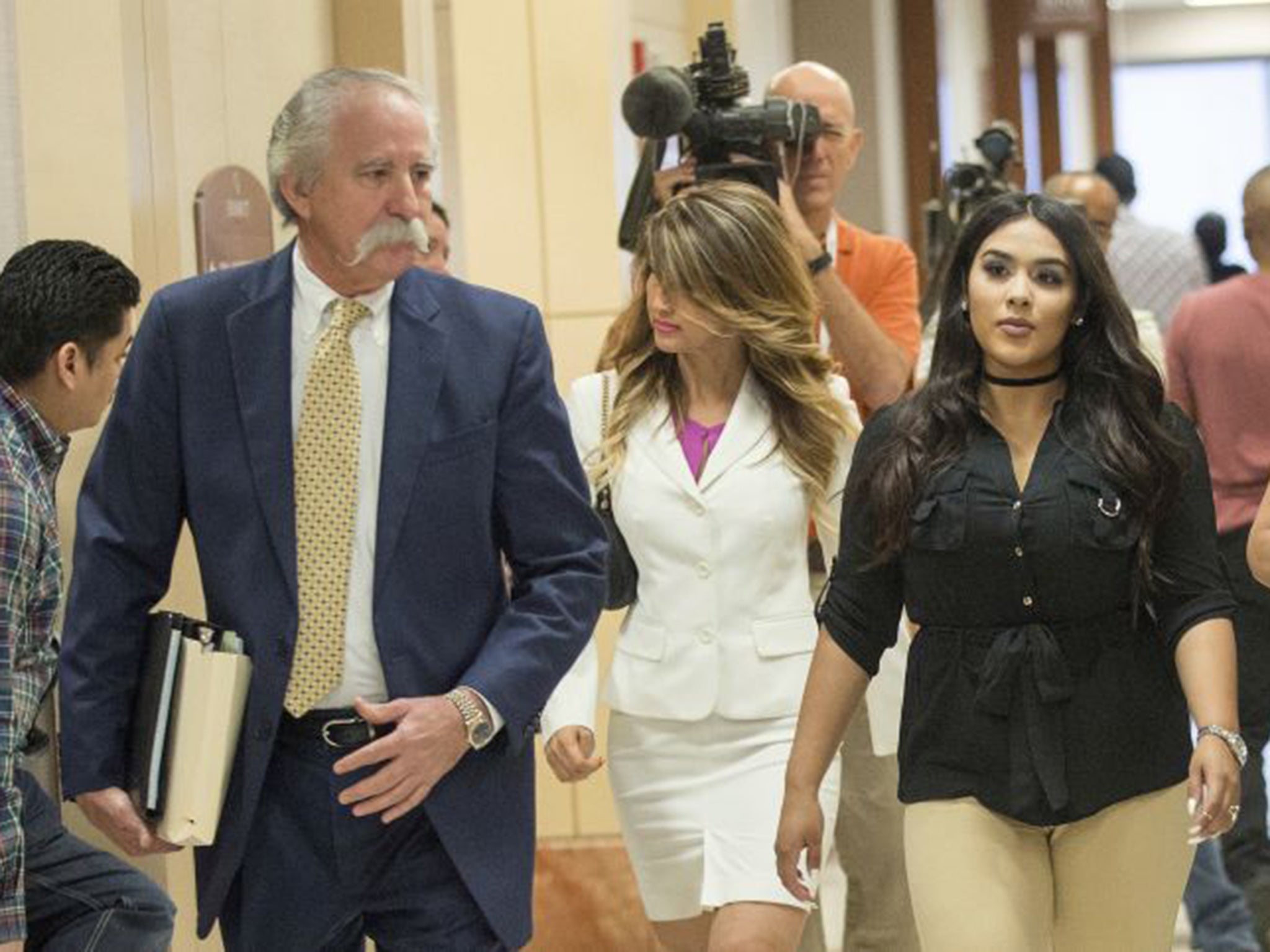 Alexandria Vera, right, a former English teacher in the Aldine Independent School District