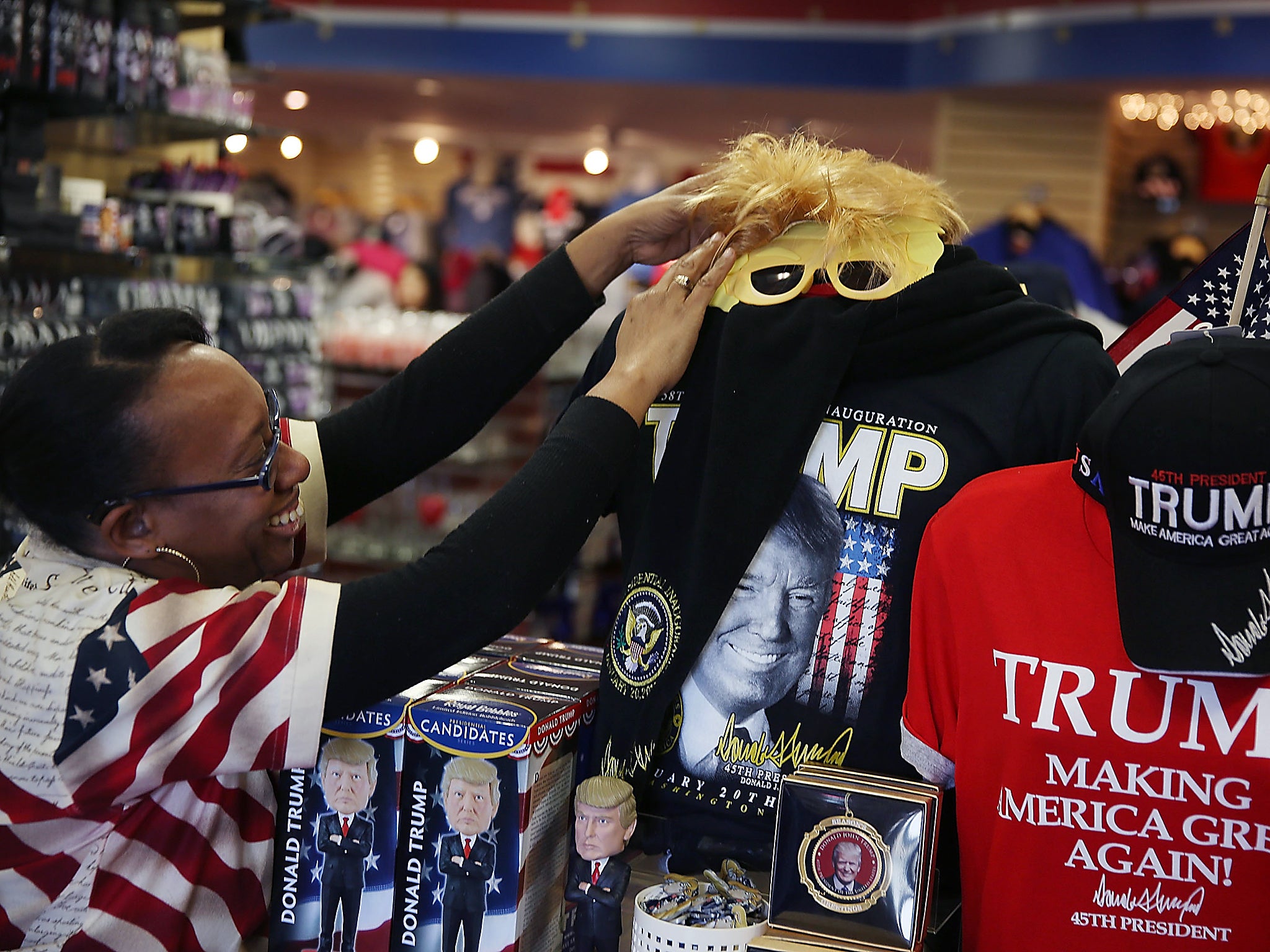 Stores in Washington DC are preparing for the inauguration ceremony on Friday