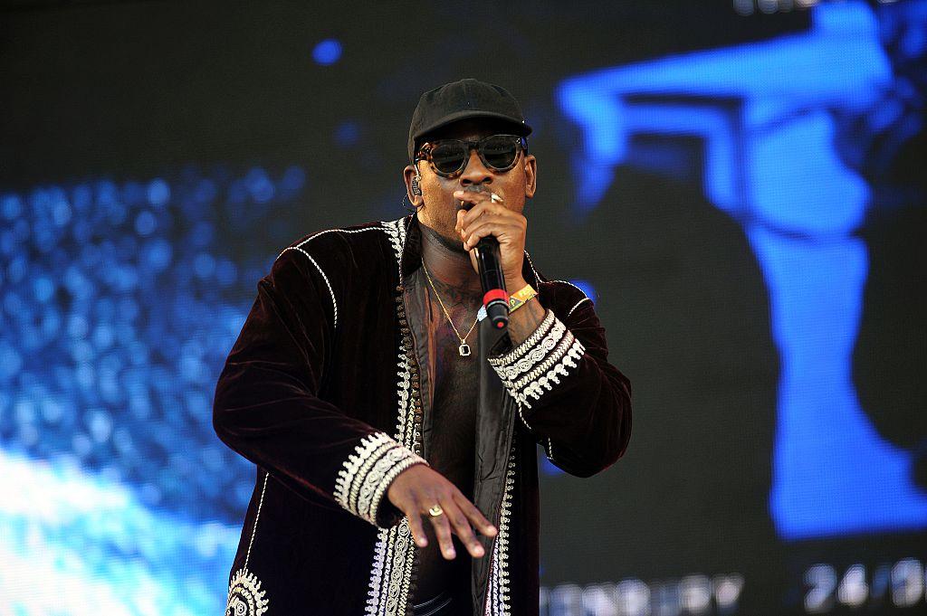 Grime star Skepta performing at Glastonbury in 2016