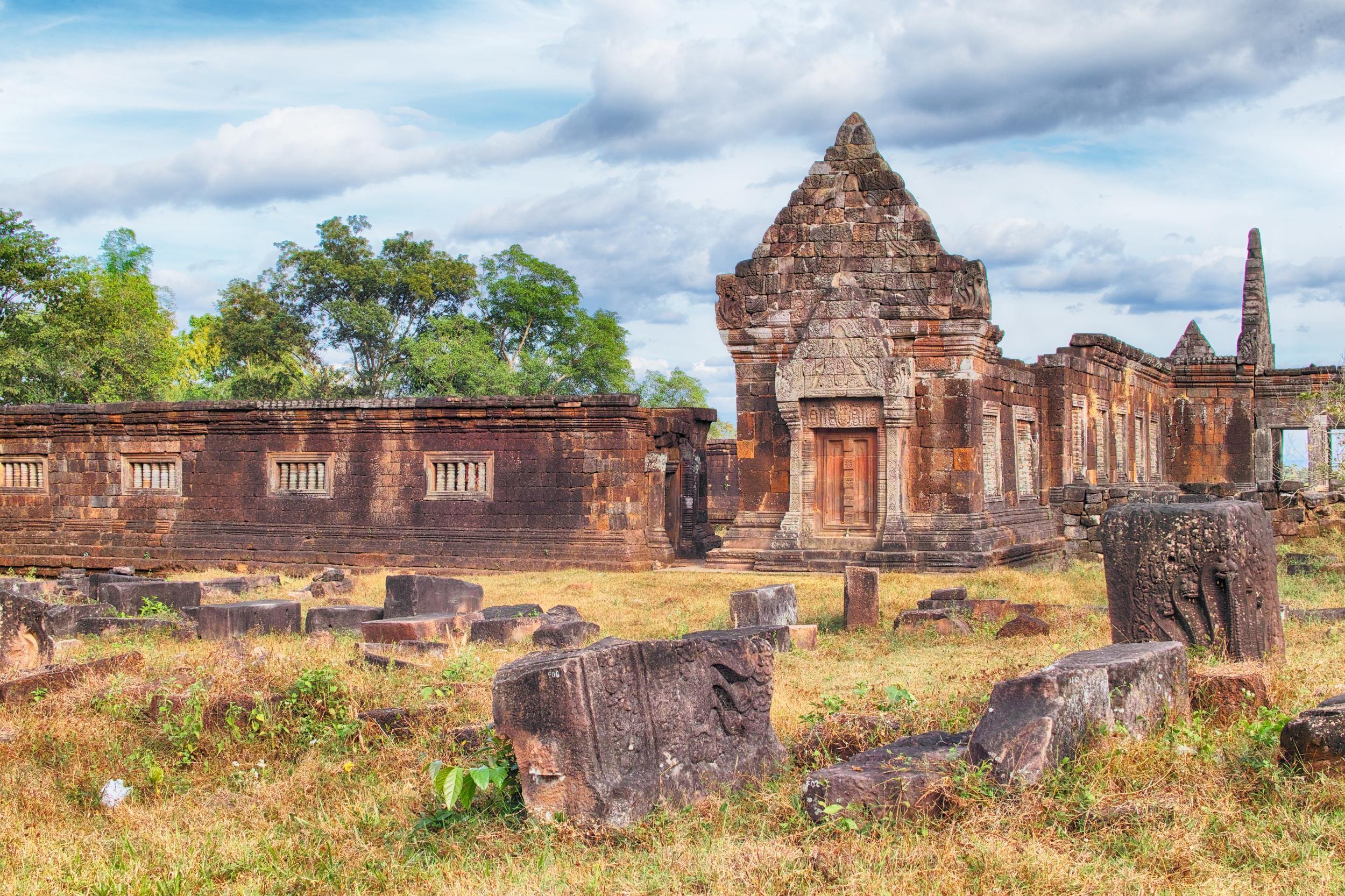 Wat Phou temple - somewhat quieter than Angkor Wat