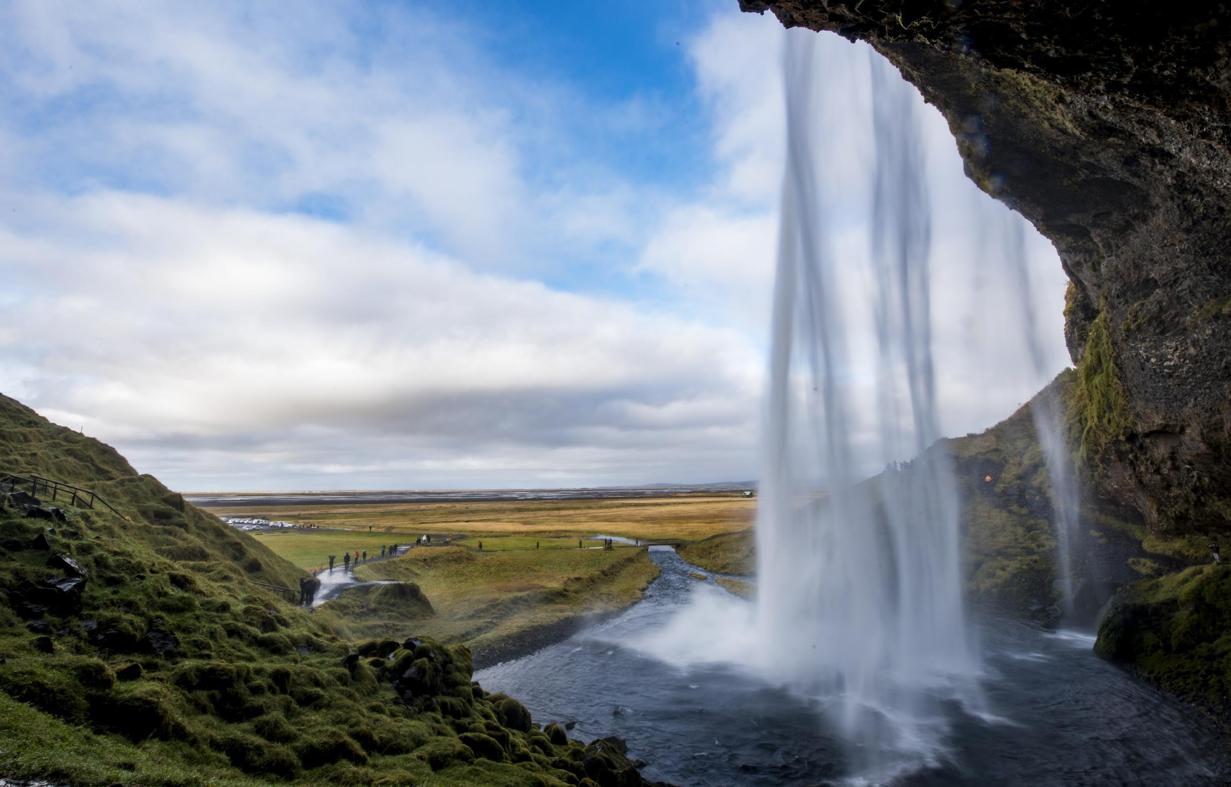 The Seljalandsfoss in Iceland probably won't be this peaceful when you see it, so try another waterfall