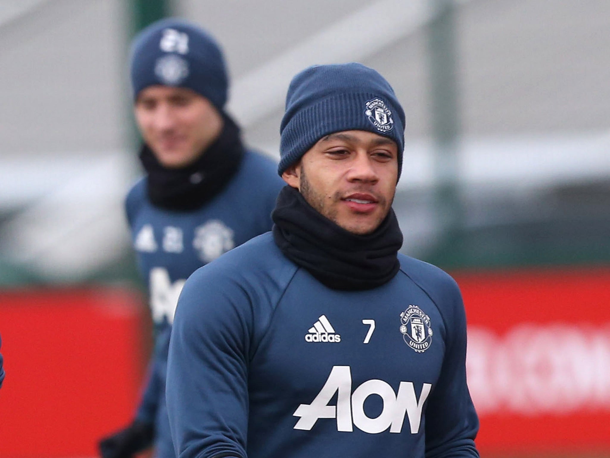 &#13;
Depay in training at United &#13;