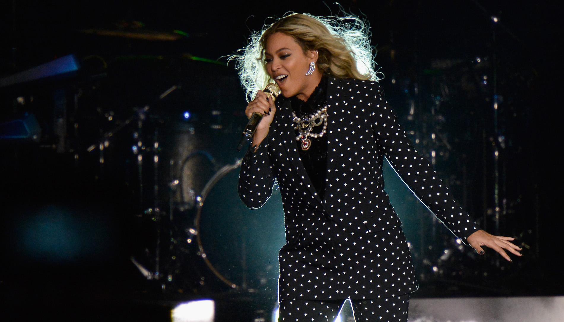 Beyonce performs on stage during a Get Out The Vote concert in support of Hillary Clinton at Wolstein Center in Cleveland, Ohio on November 4, 2016 in Cleveland, Ohio.