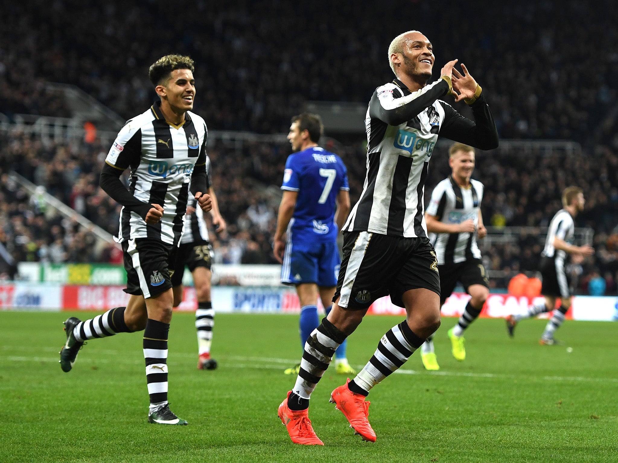 &#13;
Yoan Gouffran doubled Newcastle's advantage in the first half &#13;