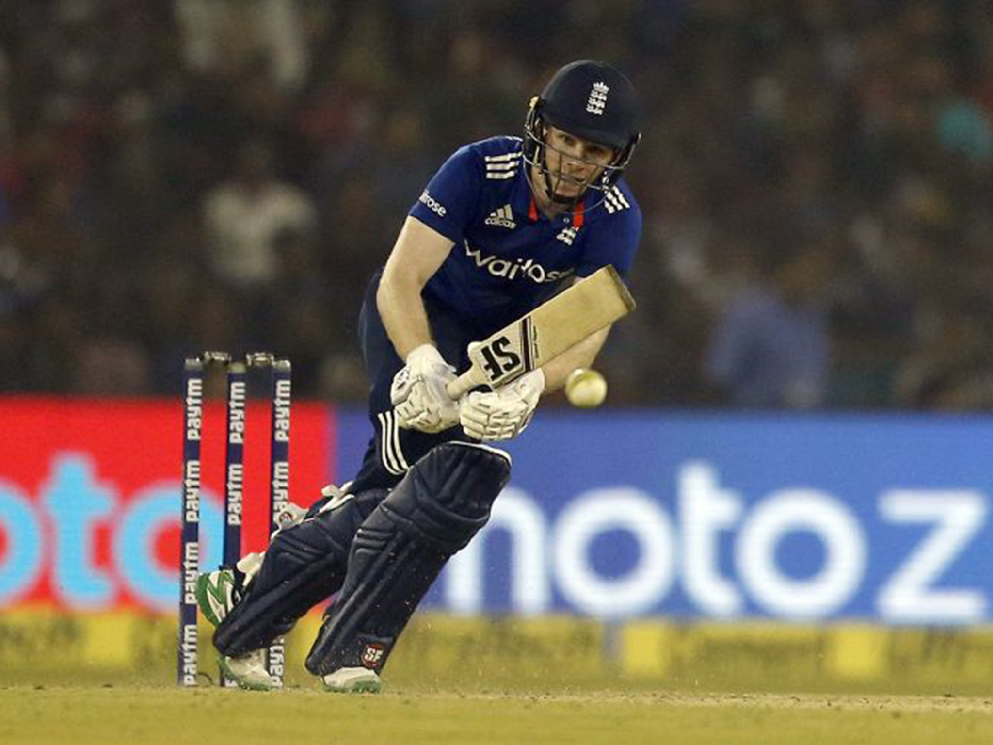 England captain Eoin Morgan's first ton in 18 months could not save his side from defeat