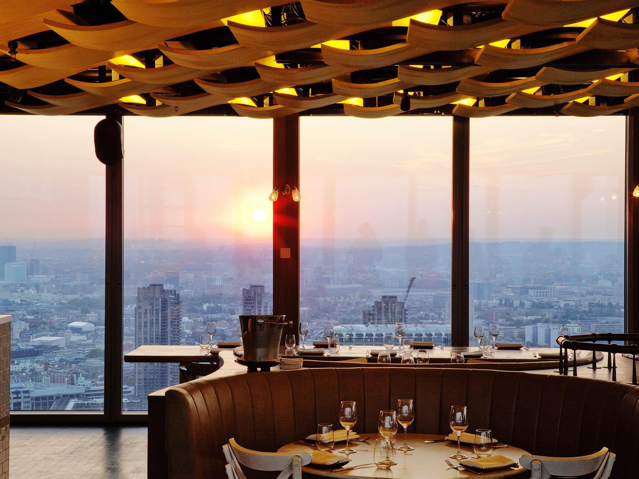 One of the best parts of the Duck & Waffle is the view over the city below