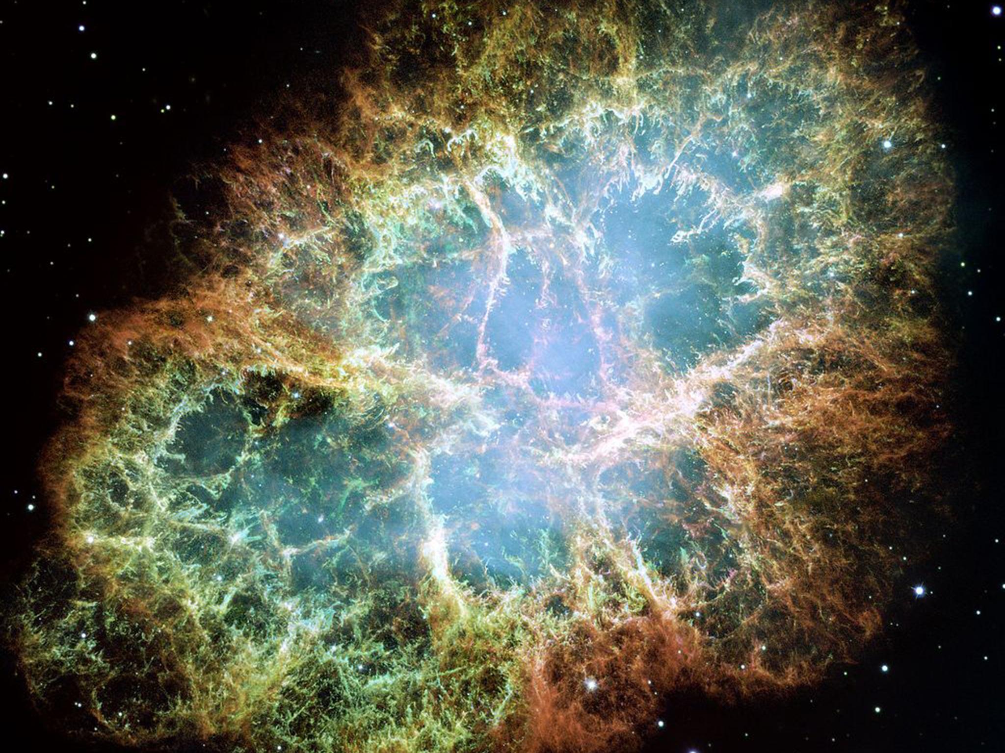 &#13;
The Crab Nebula is a pulsar wind nebula associated with the 1054 supernova. It is located about 6,500 light-years from the Earth&#13;