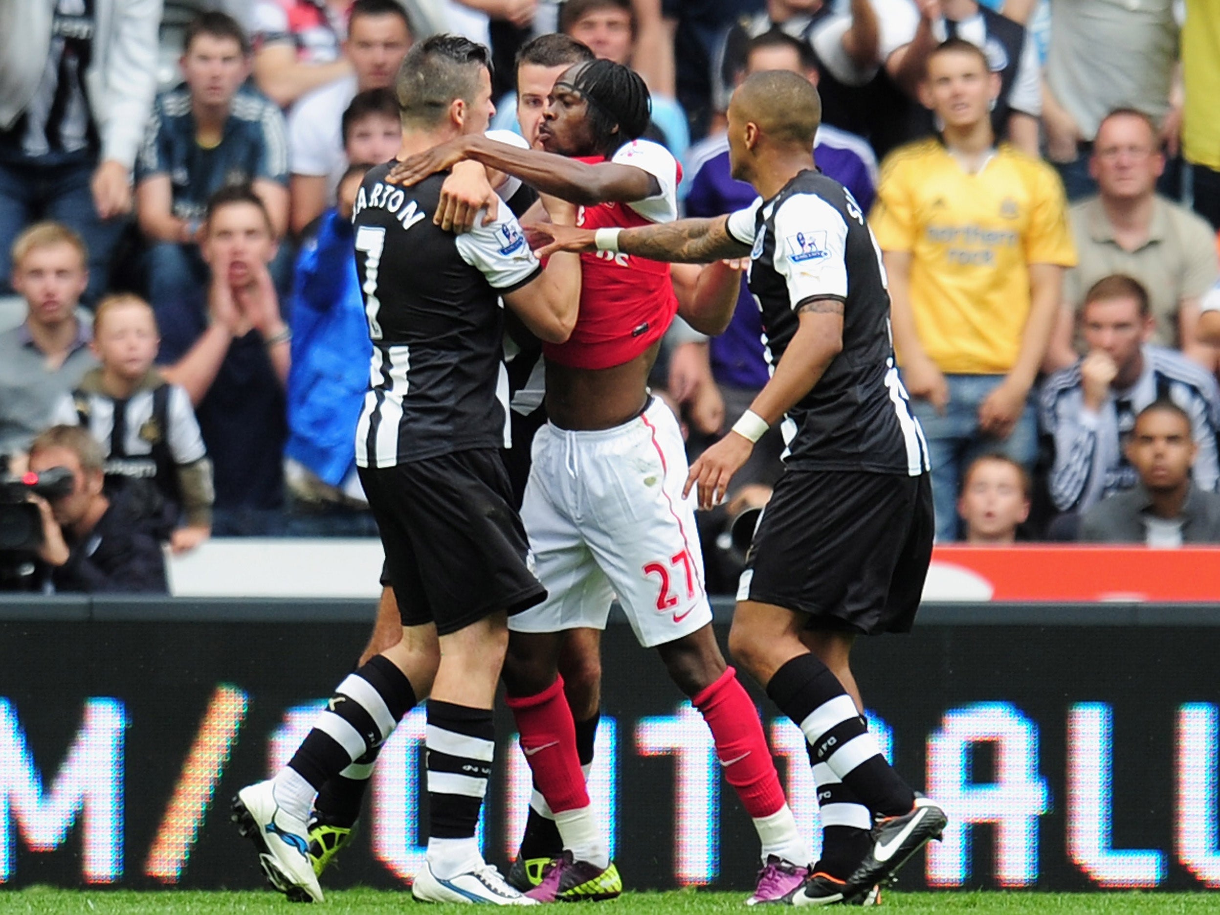 Barton played a part in Abou Diaby's red card in 2011