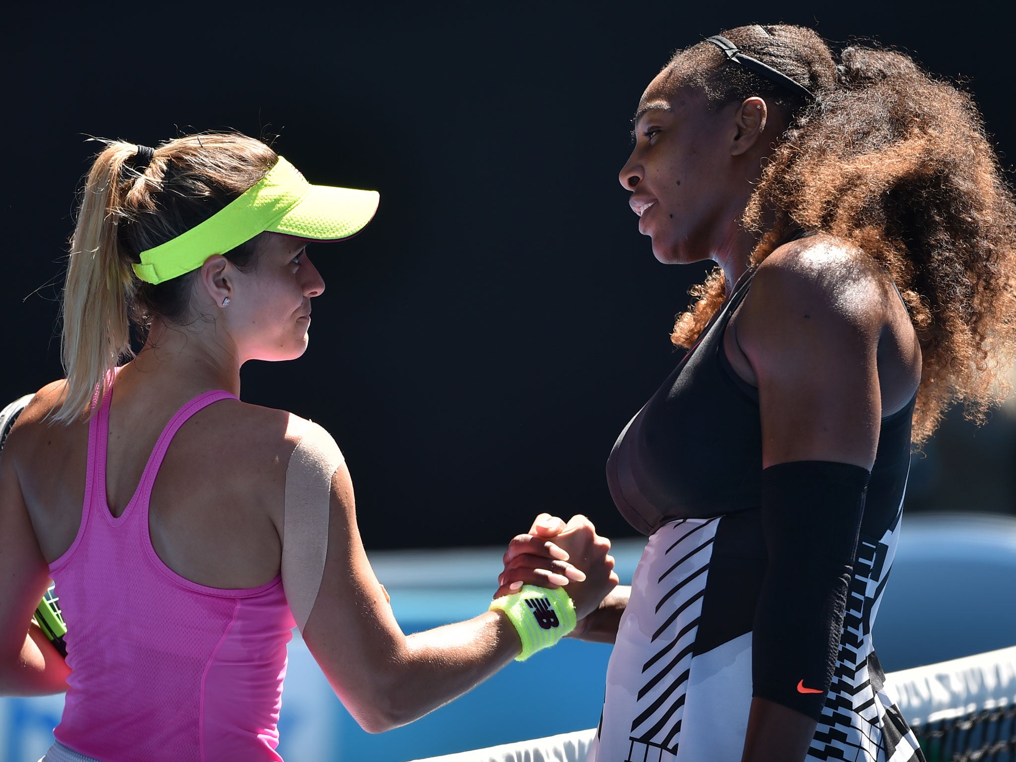 Williams is congratulated by her fellow American Gibbs