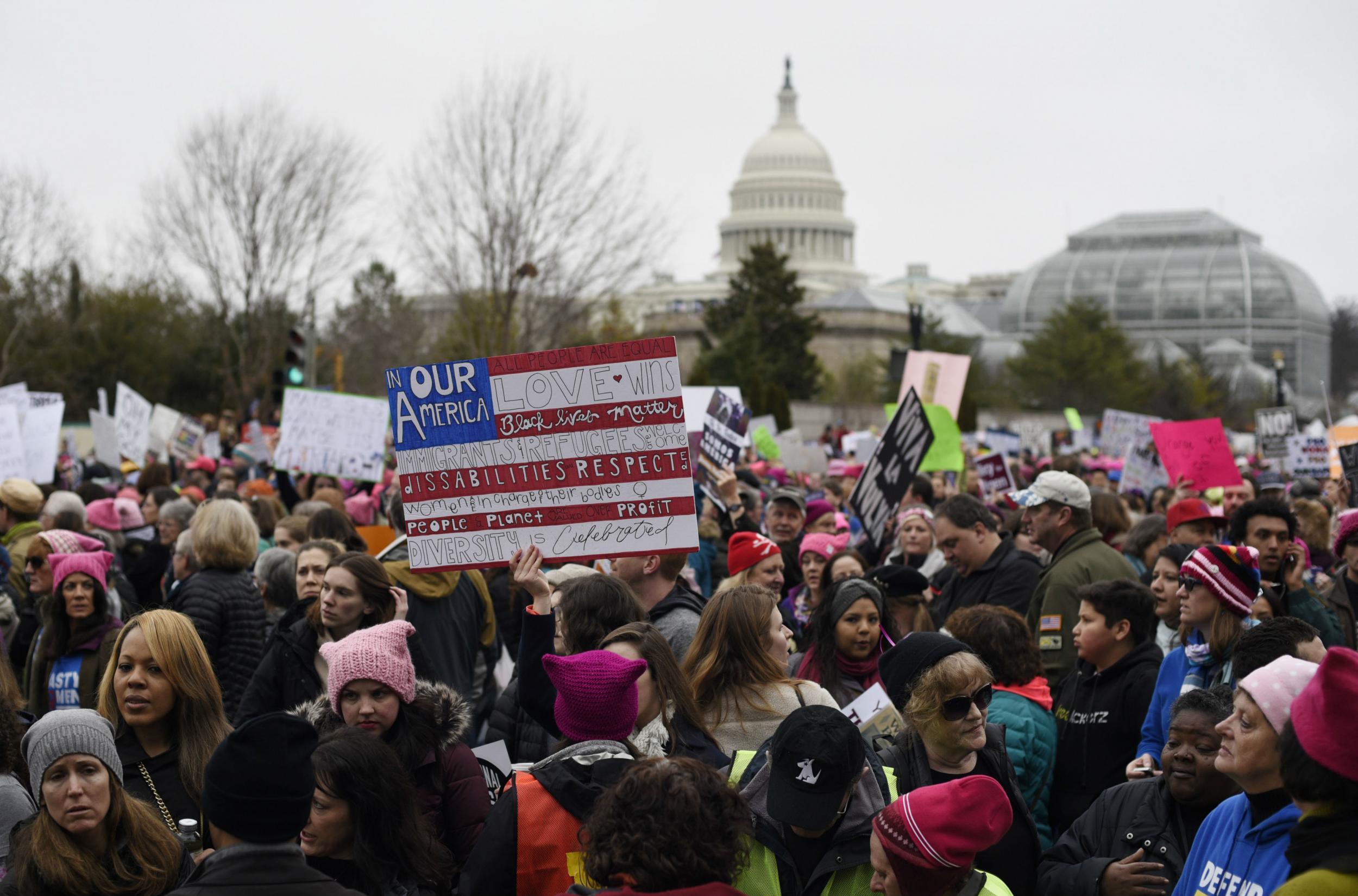 So many people turned out that organisers had to change the route of the march