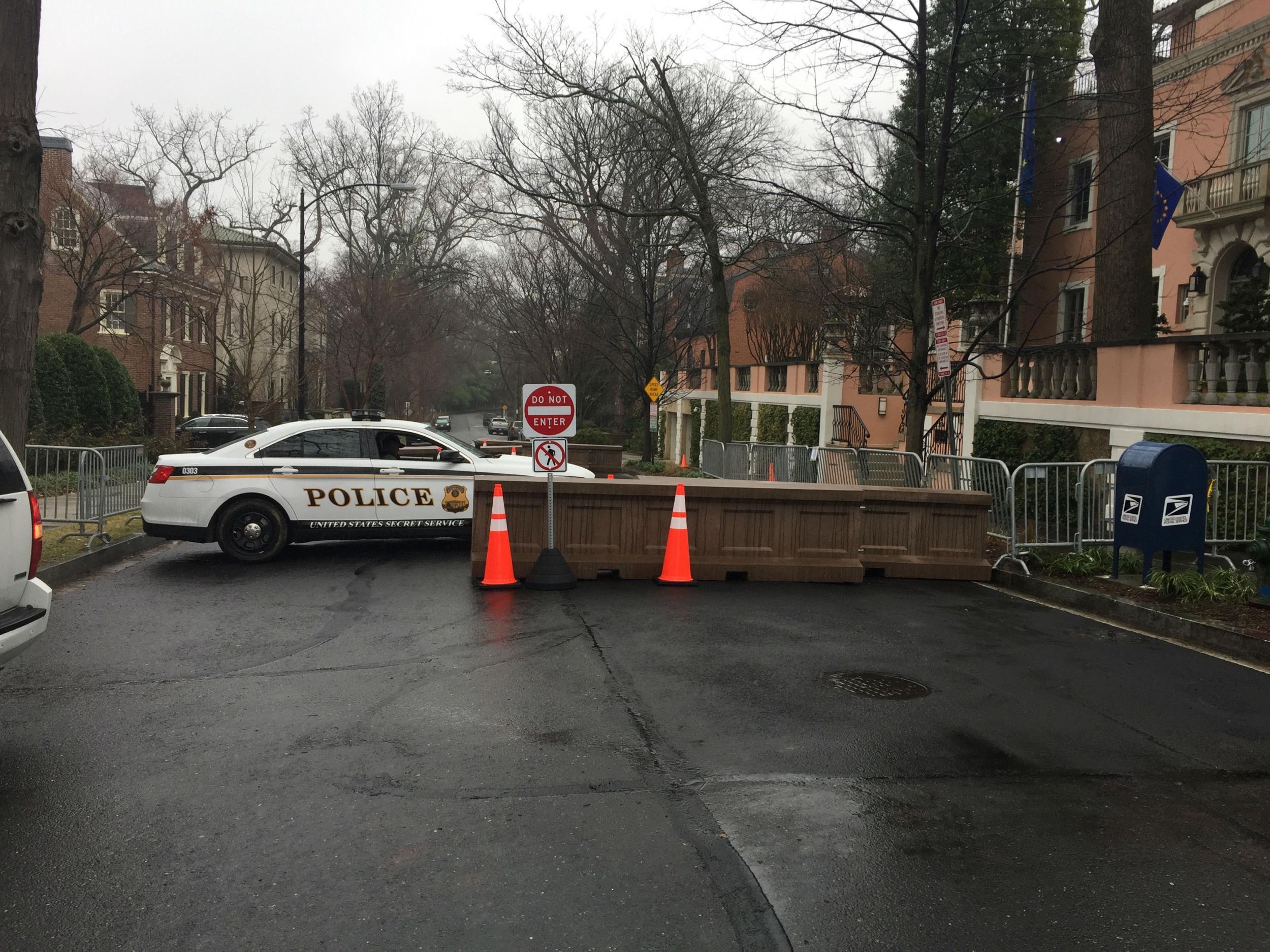 The road where the Obamas are to live was closed off by the Secret Service (Andrew Buncombe )