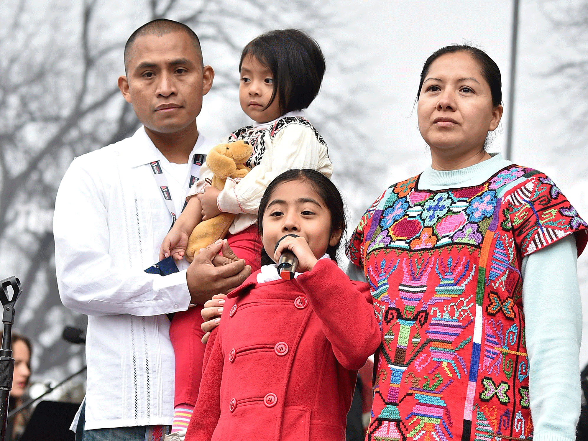 Sophie Cruz speaks onstage at the Women's March on Washington