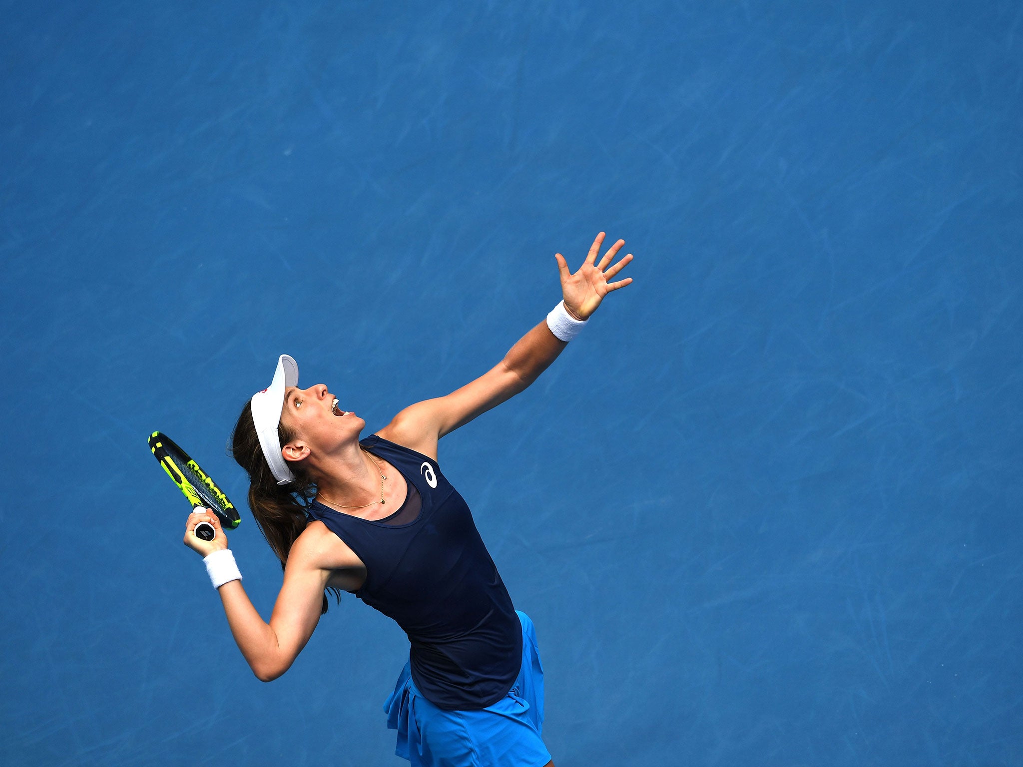 &#13;
Konta remains the last remaining Briton in the singles tournament &#13;