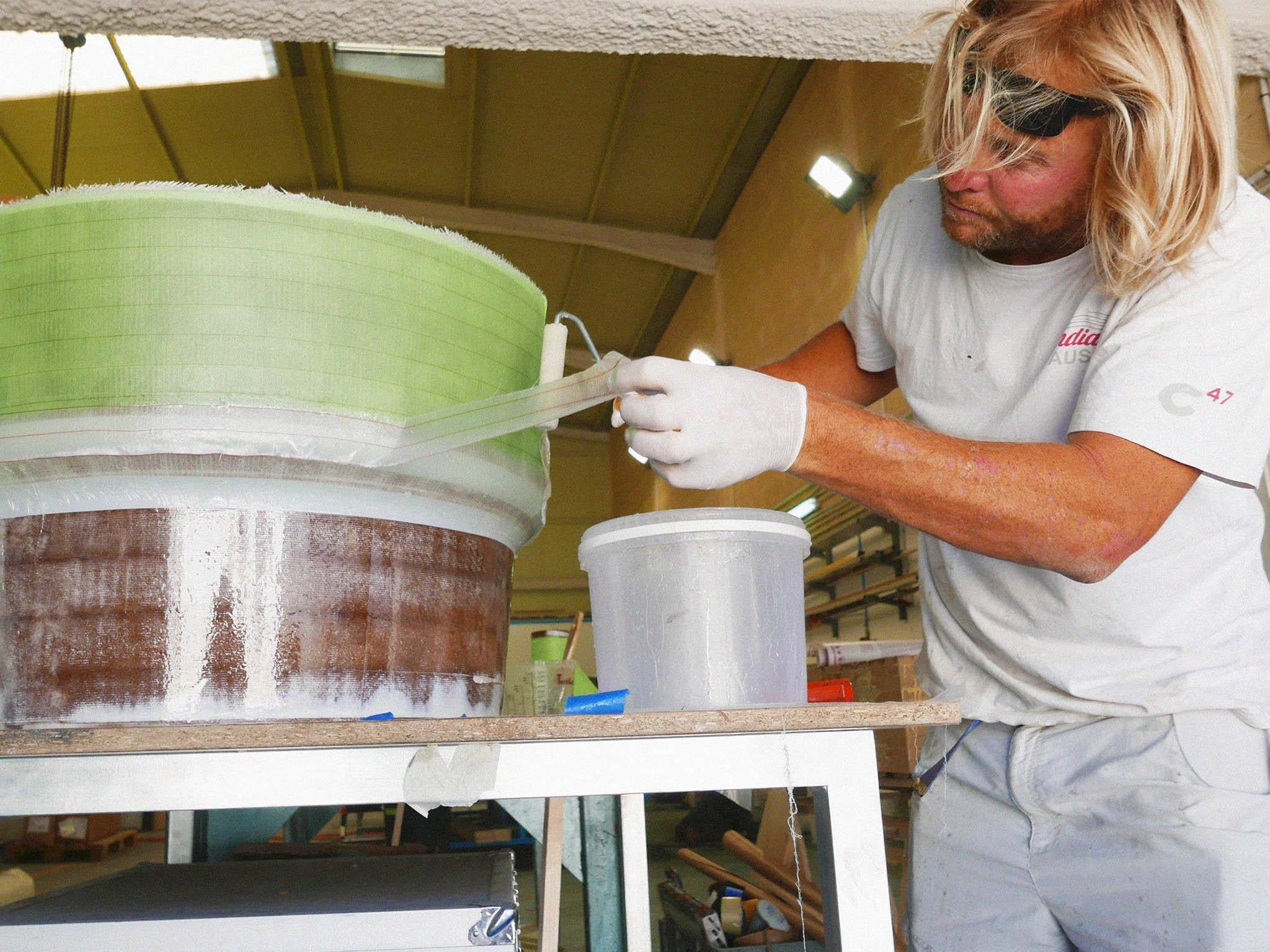 A prototype of the sea bin, created by Pete Ceglinski