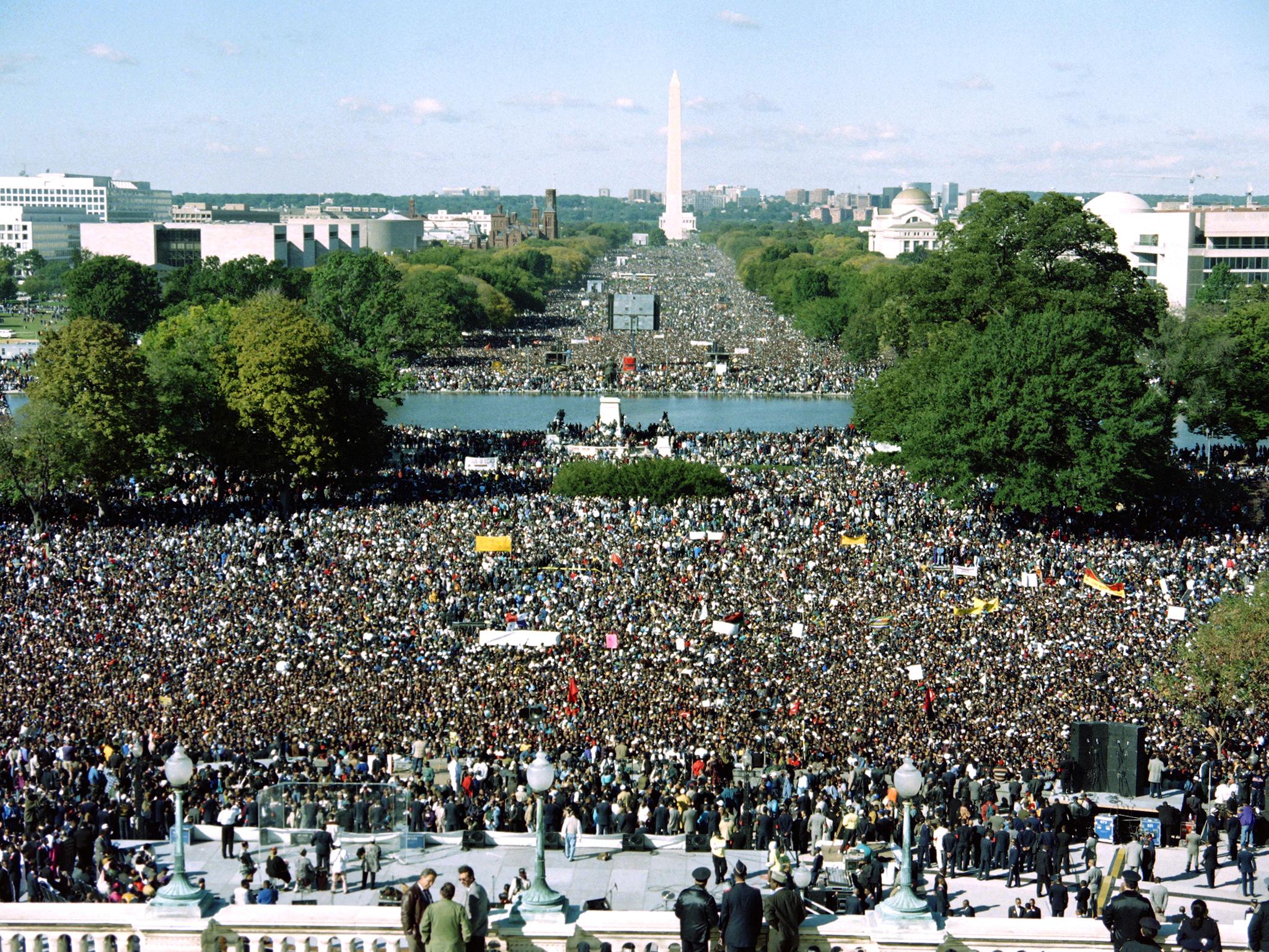 'Million Man March' in Washington DC, called by Nation of Islam leader Louis Farrakhan as a day for black men to unite and pledge self-reliance and commitment to their families and communities