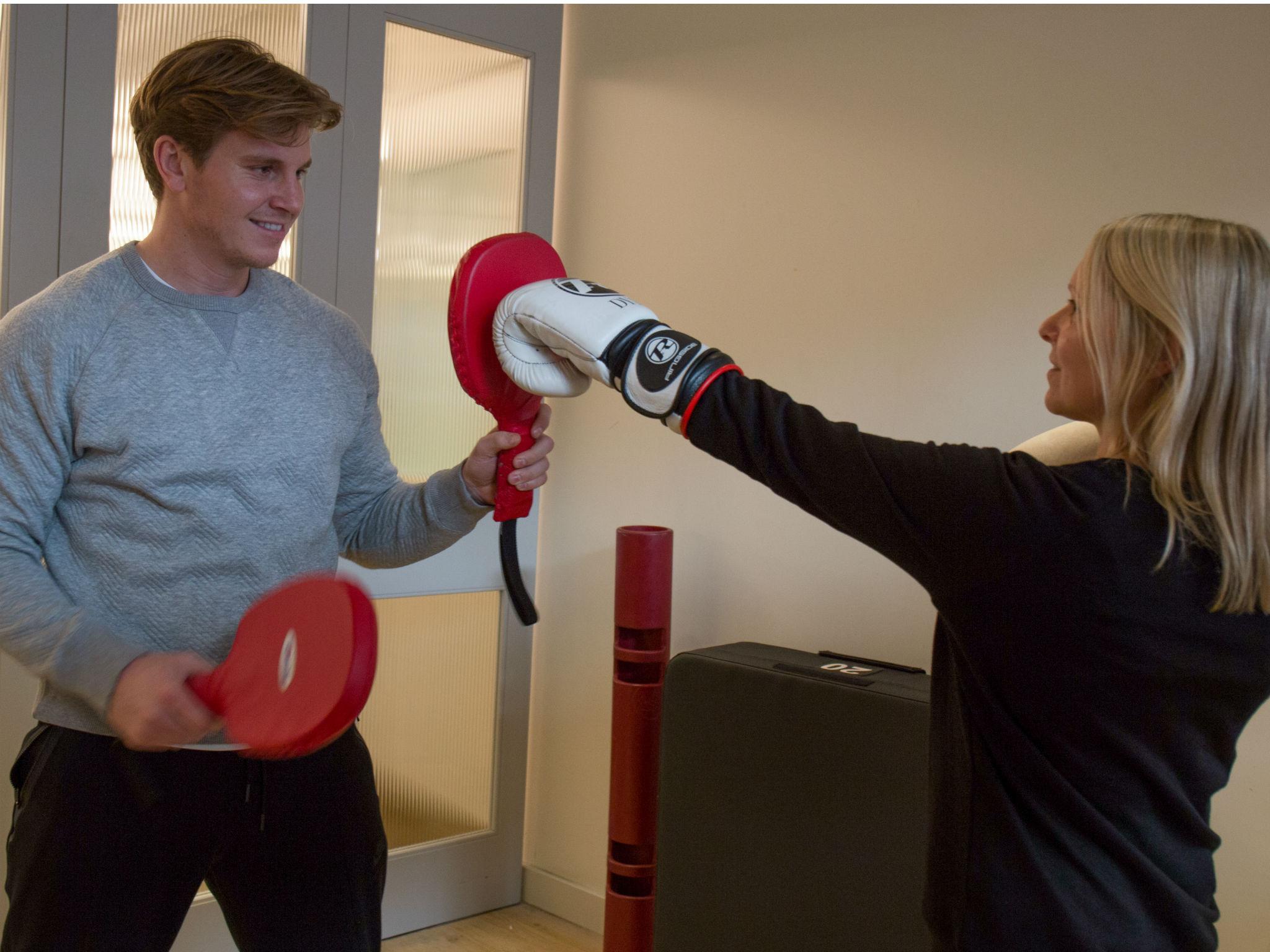 Boxing with George, while switching on muscles, is a very powerful form of exercise (Anna Wallis)