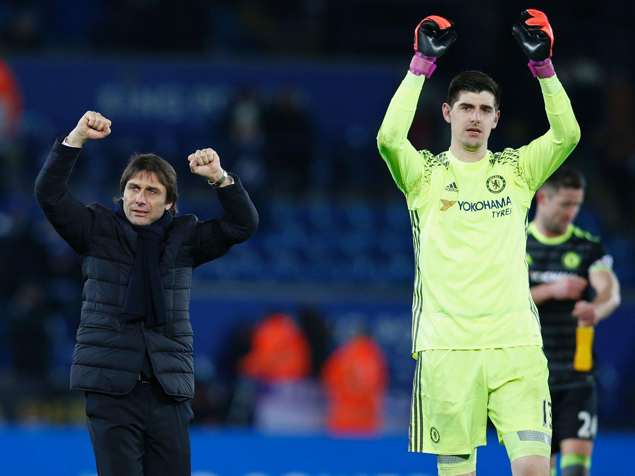 Courtois hailed the team spirit Antonio Conte has instilled at Chelsea