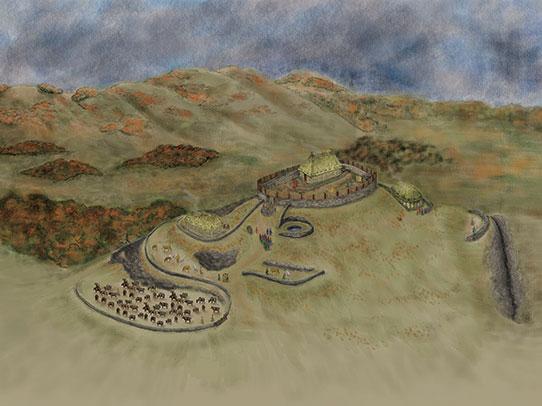 Artist's recreation of what the settlement could have looked like (Guard Archaeology )