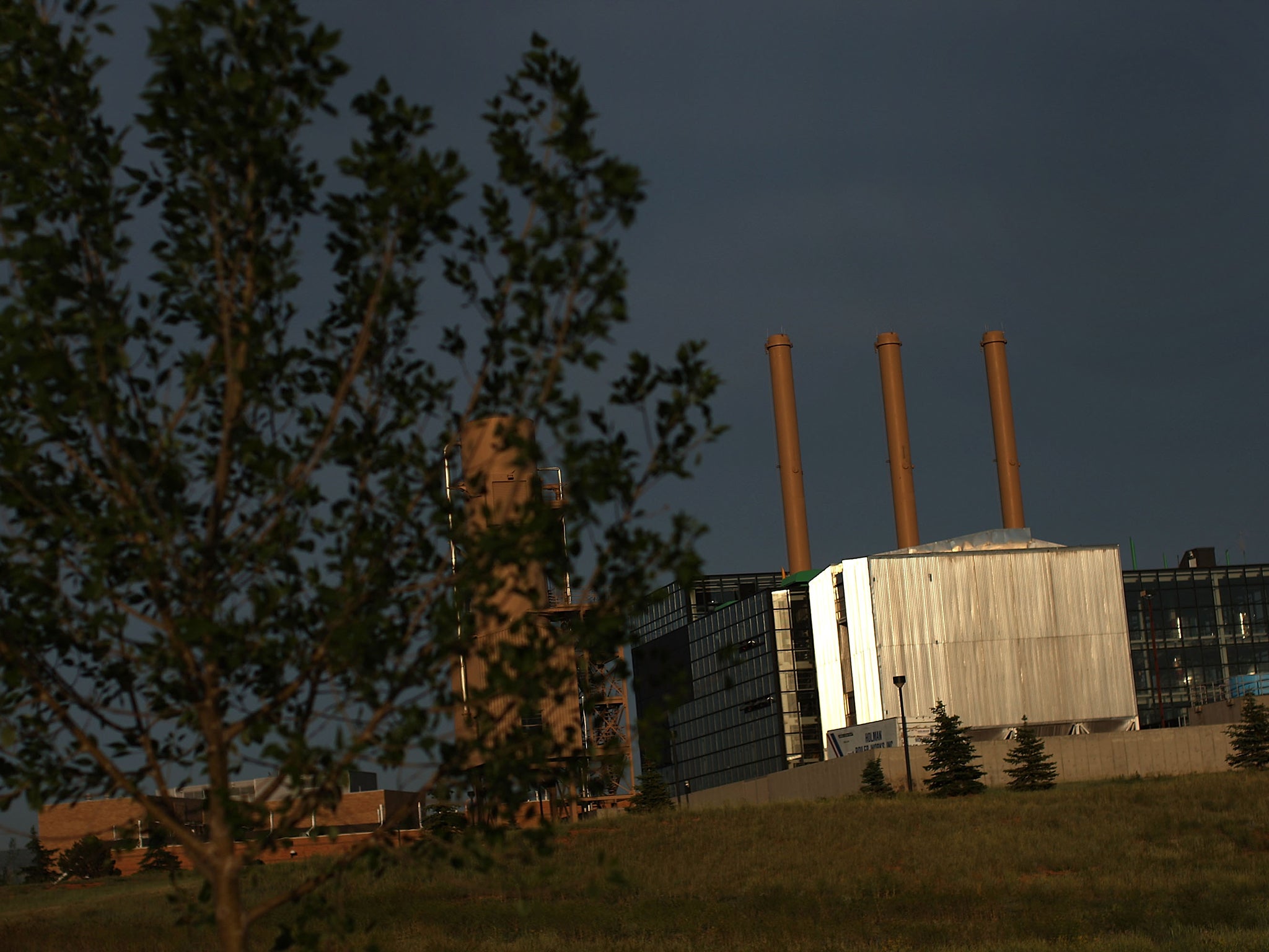 A coal fired power plant in Laramie, Wyoming. The state is one of the largest coal producers in the country