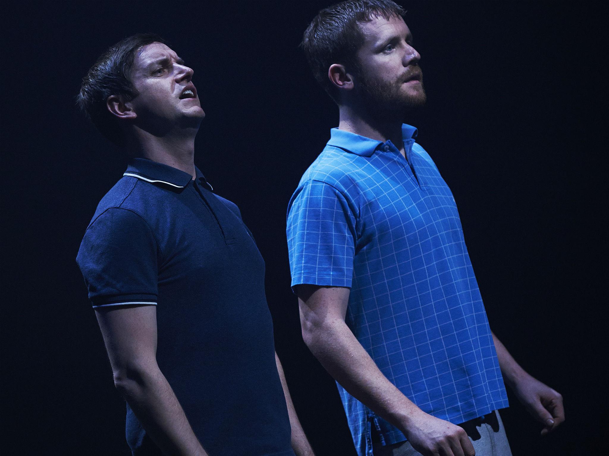 Emmet Kirwan and Ian Lloyd Anderson in 'Dublin Old School' at the National Theatre