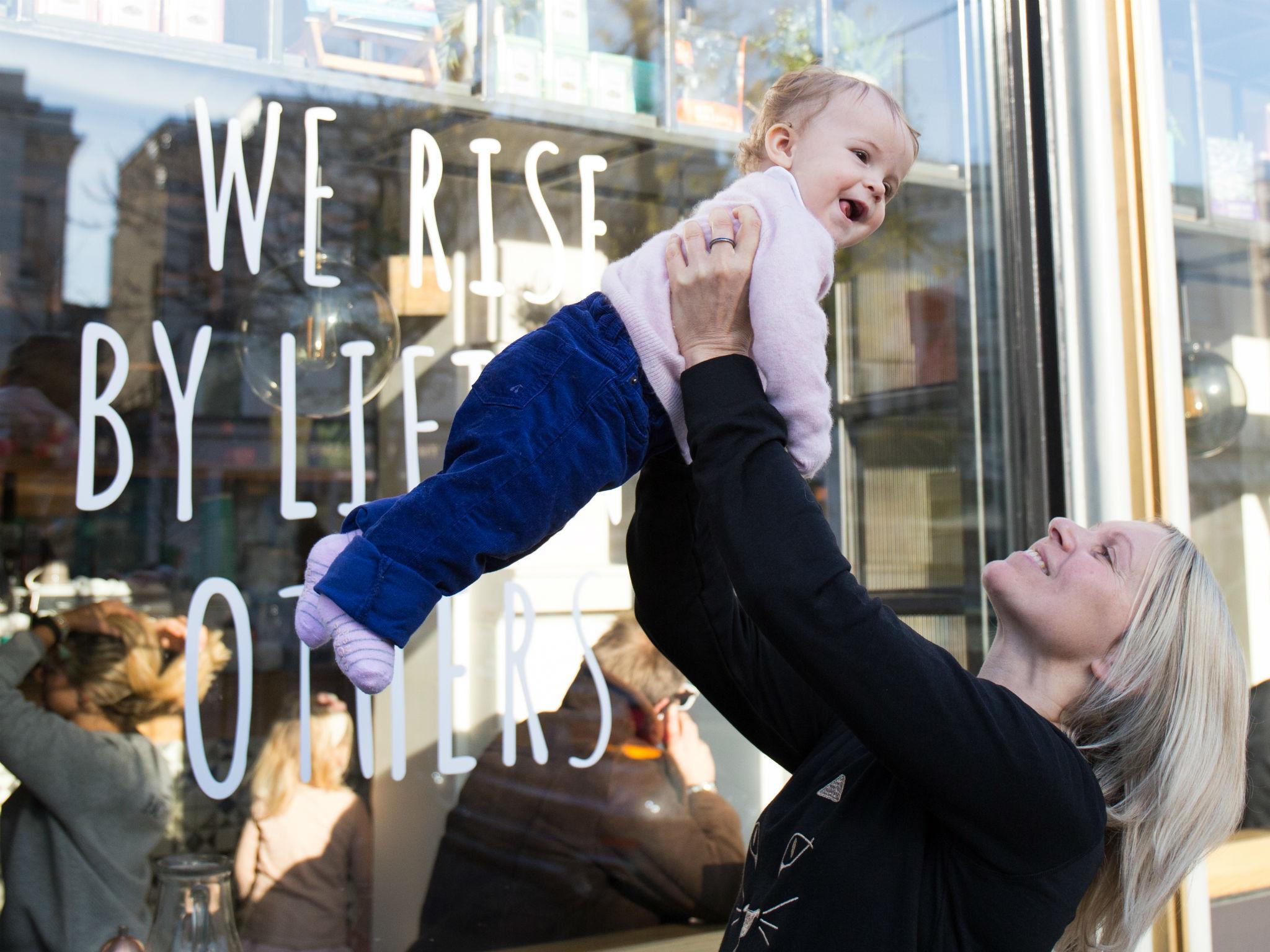 Outside Bodyism in West London, with my daughter, Lola (Anna Wallis)