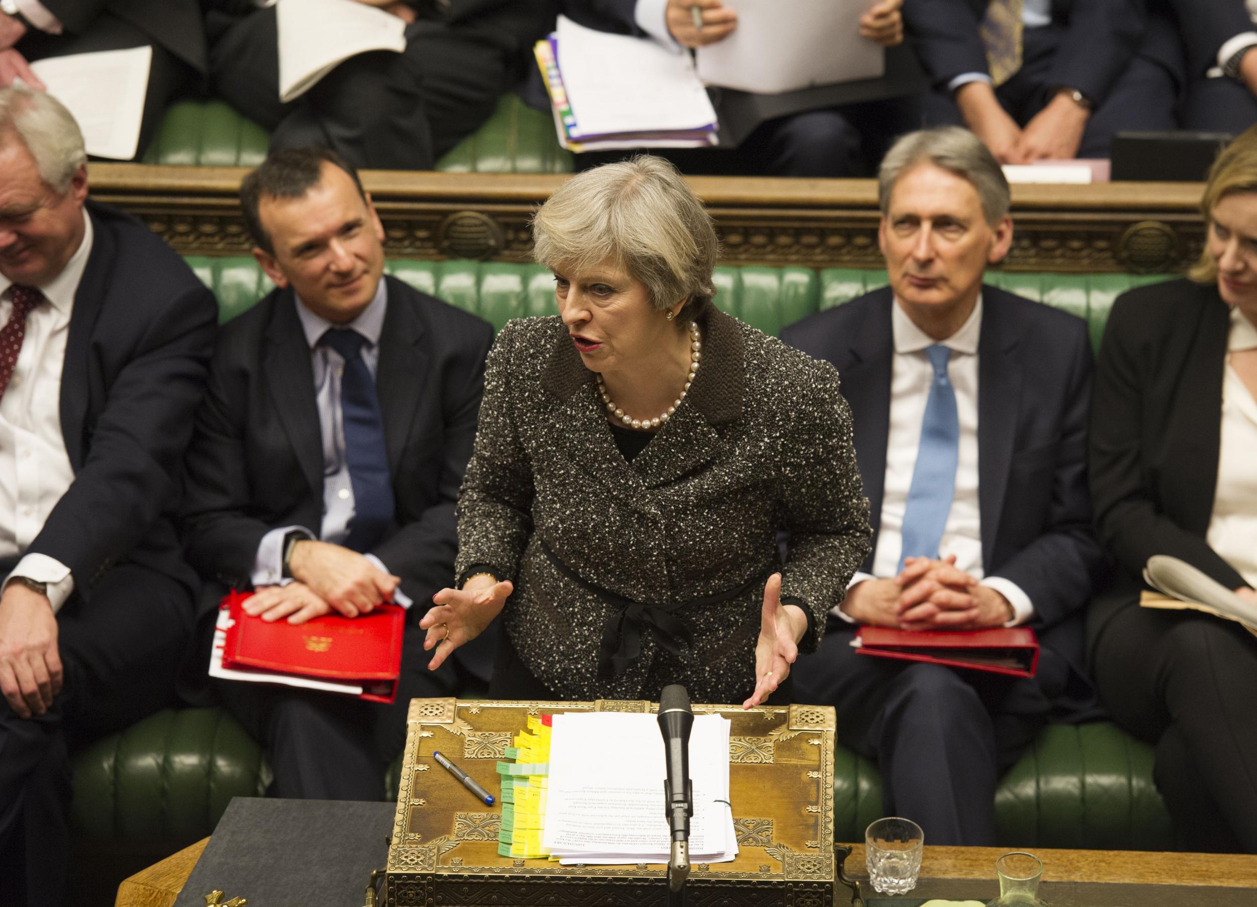 Theresa May speaking during Prime Minister's Questions