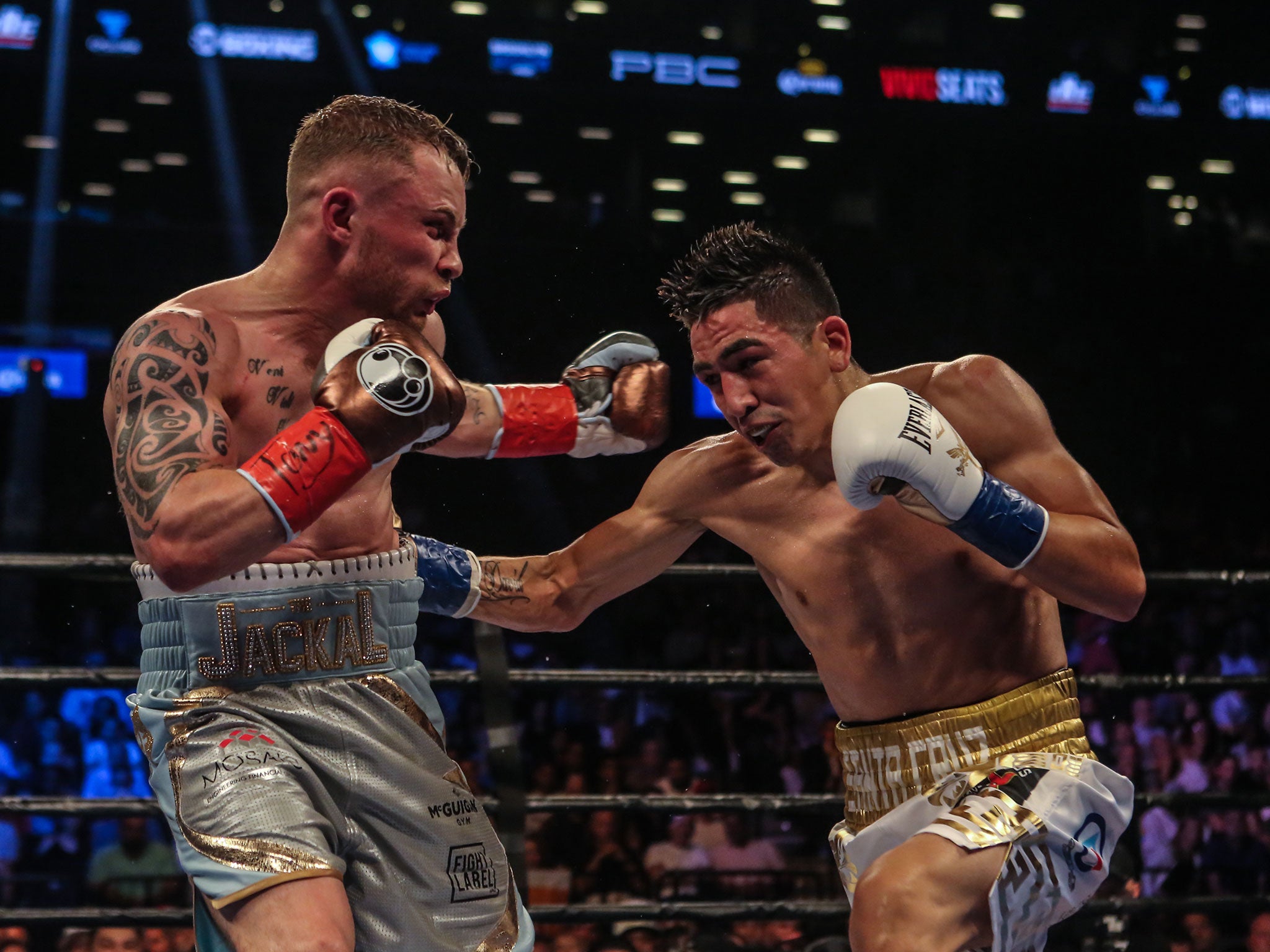 Frampton in action against Cruz during last year's bout