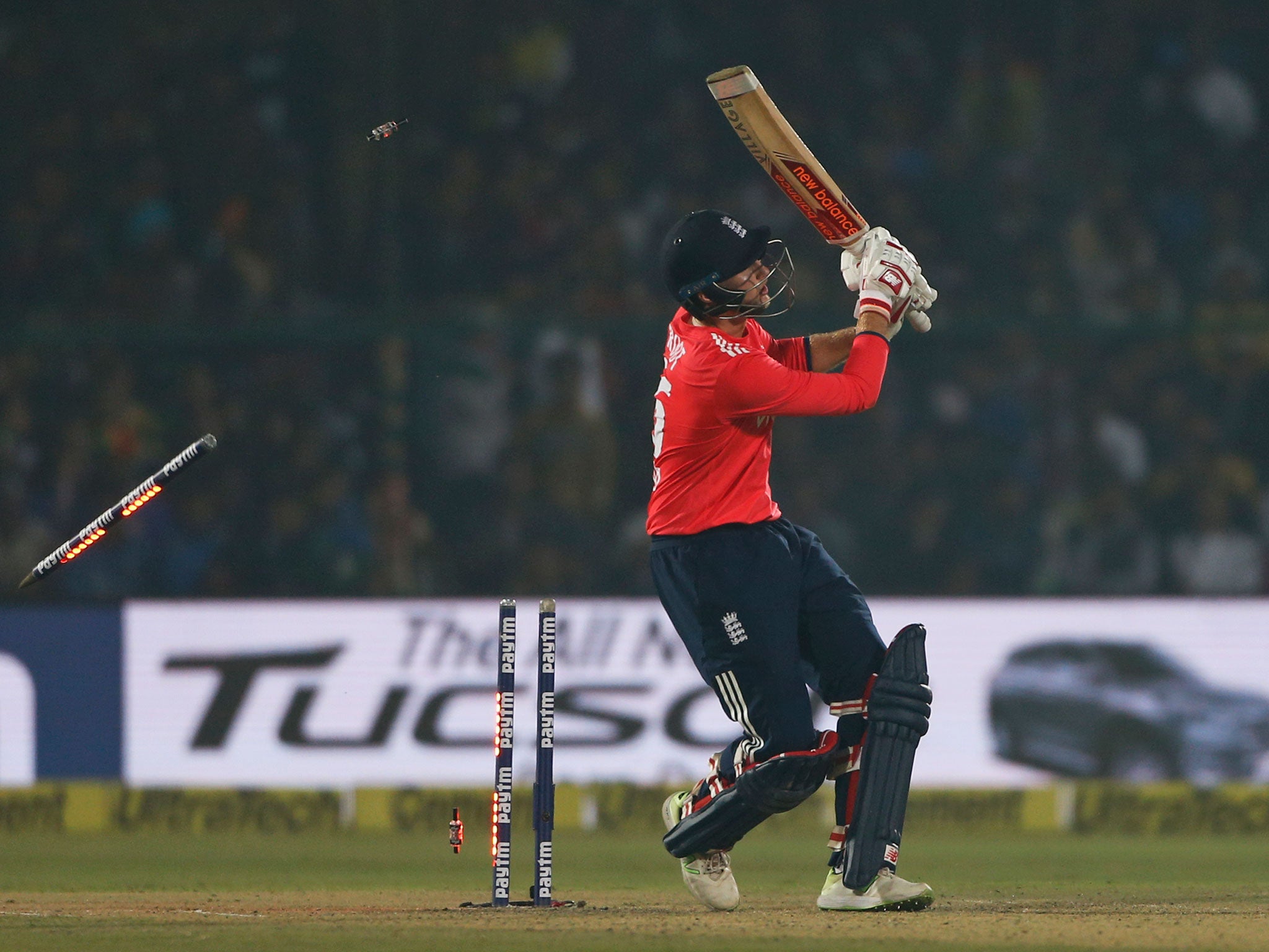 Root was bowled twice - on a no ball and a free hit - as he guided England towards victory