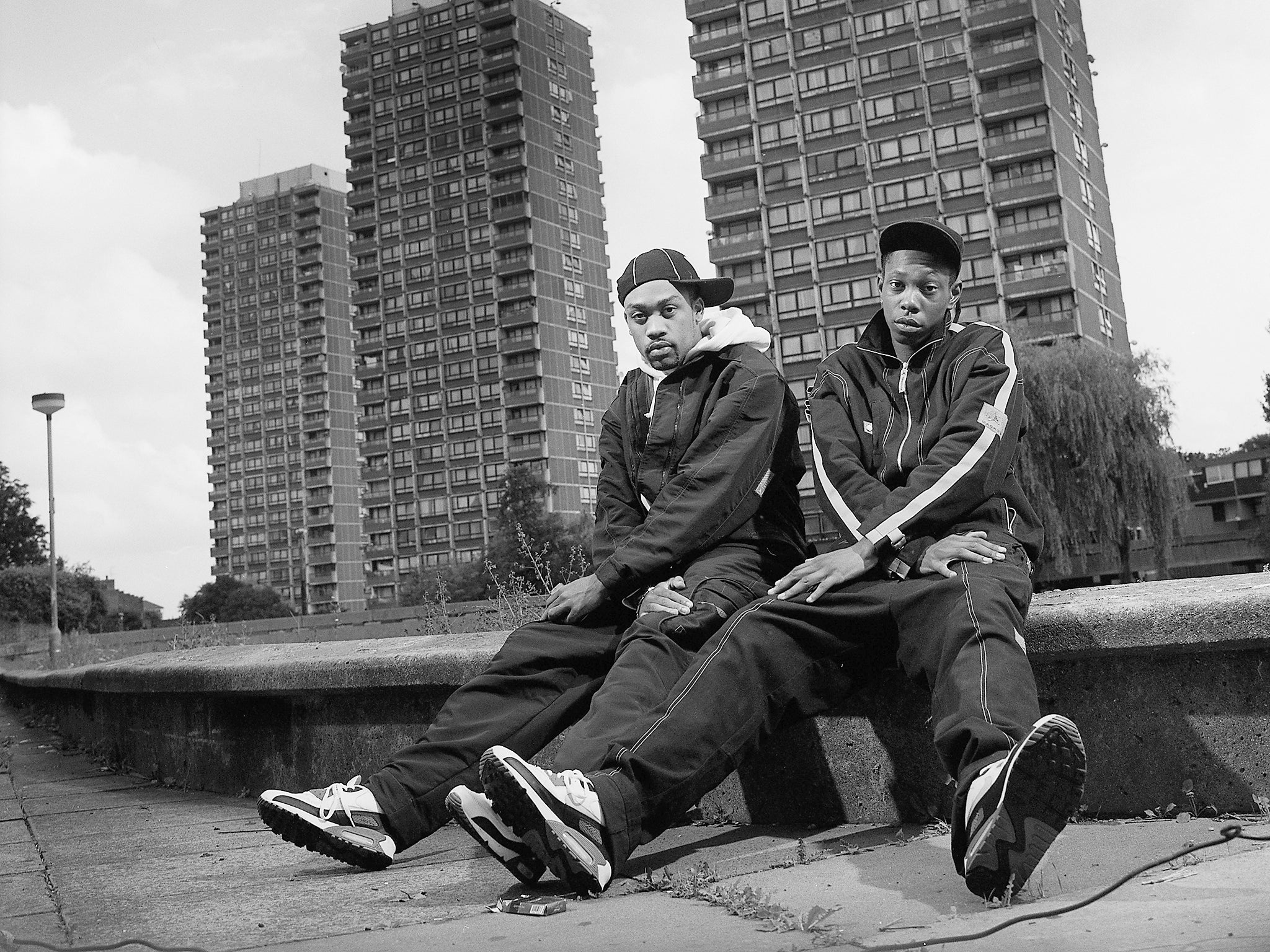 &#13;
Dizzee Rascal and Wiley at Bethnal Green, London, August 2002 (Getty)&#13;