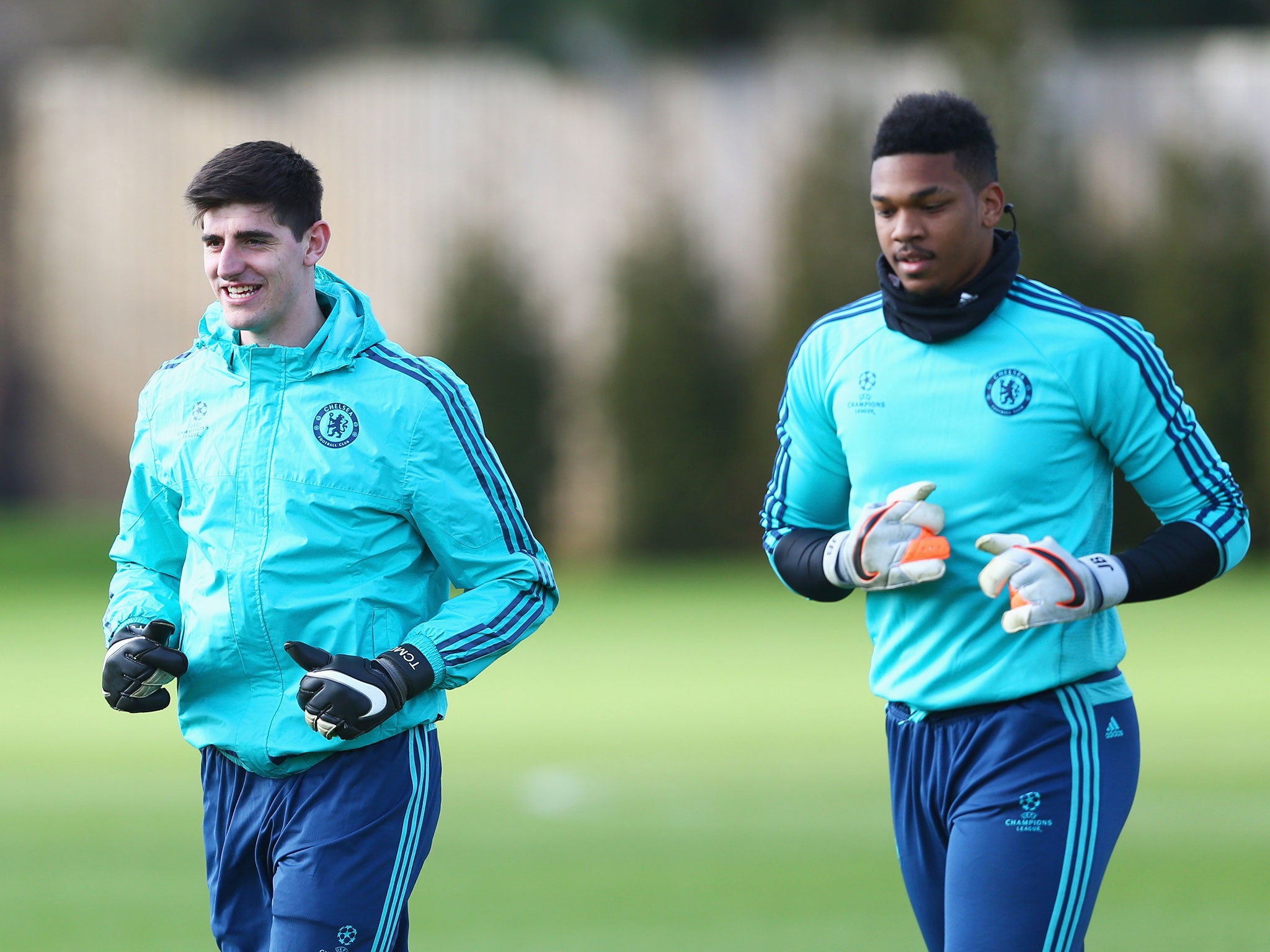 Blackman with Chelsea's Thibaut Courtois