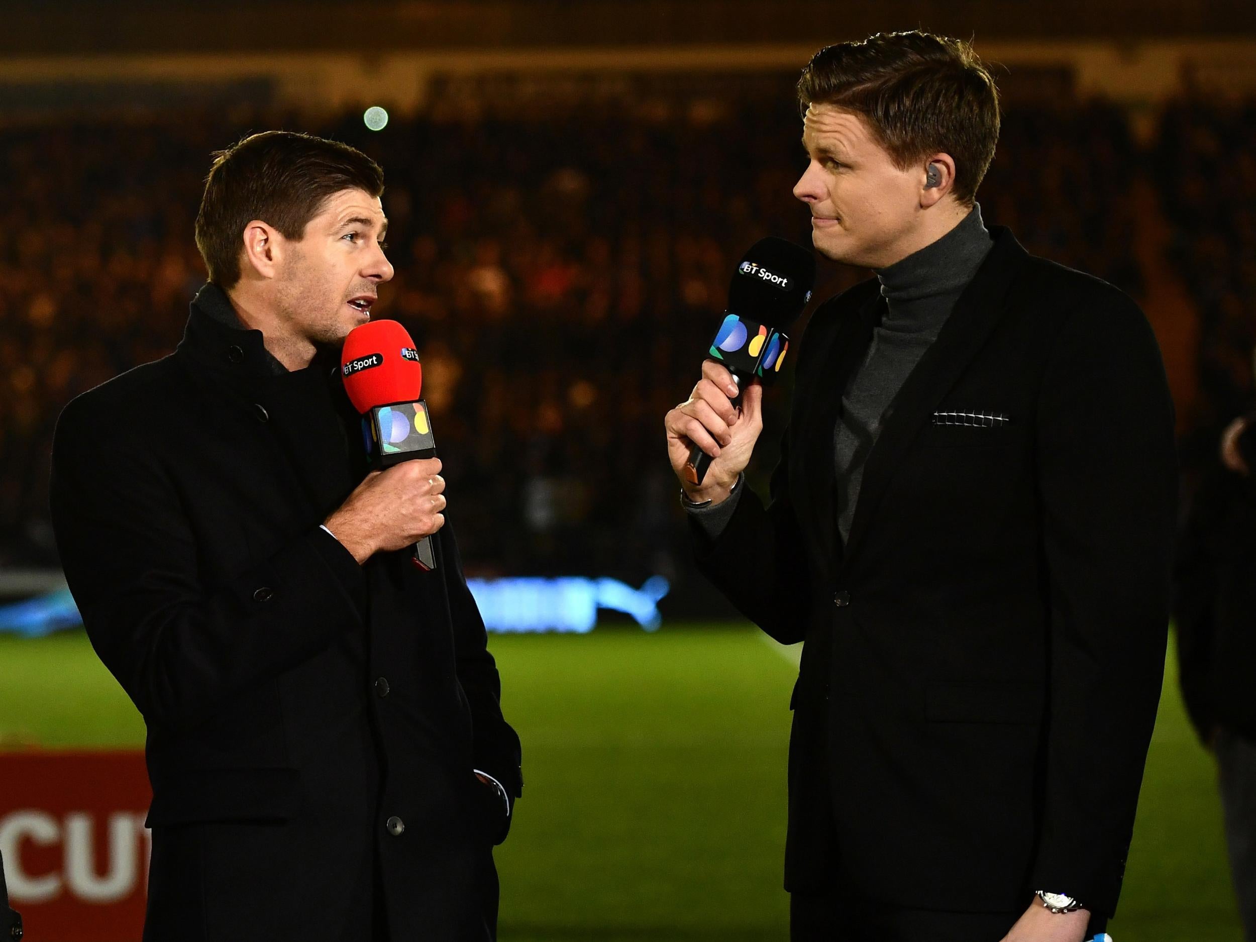 Gerrard is sharing his coaching role with a punditry job at BT Sport