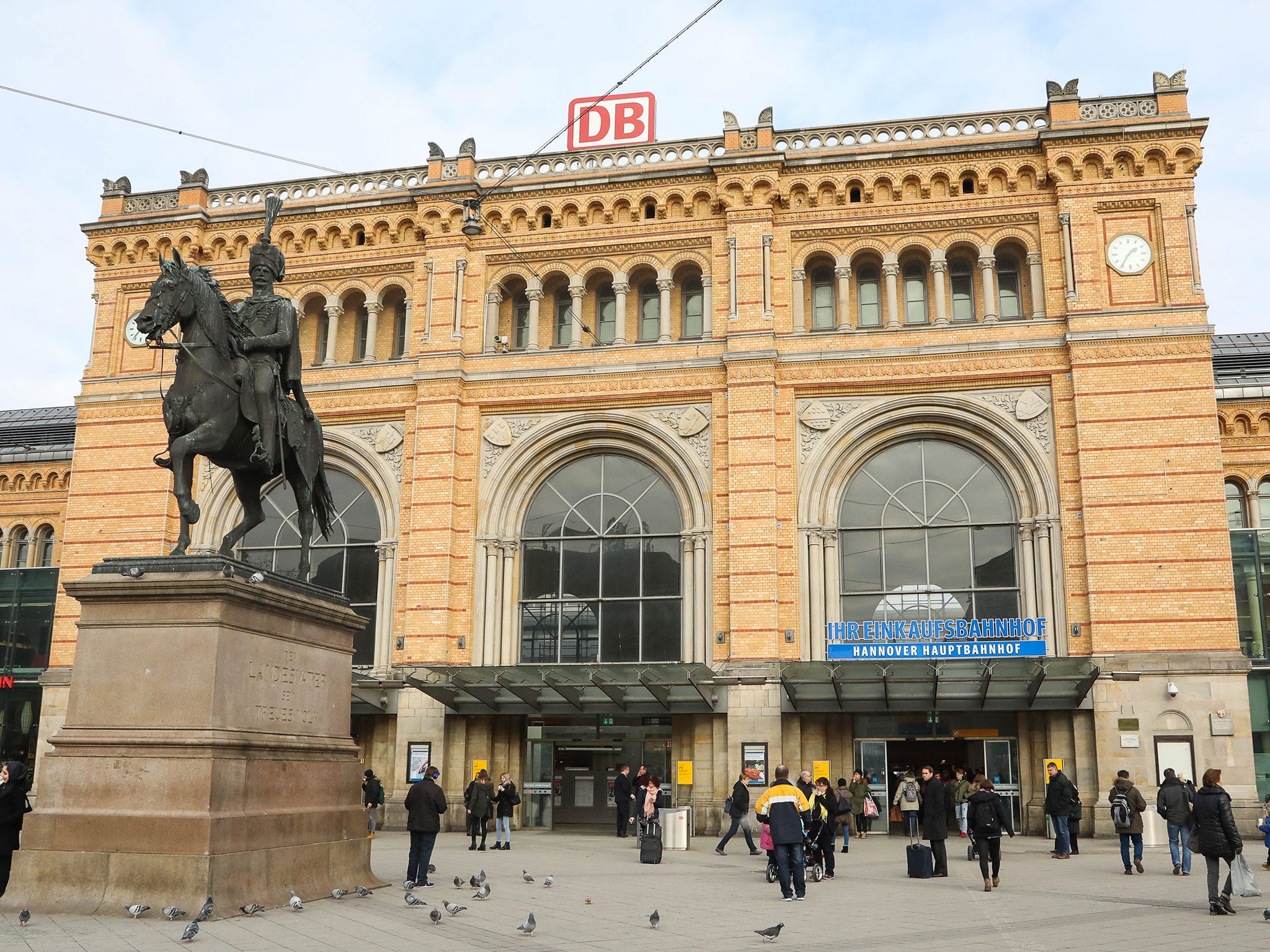 The main railway station in Hanover, Germany