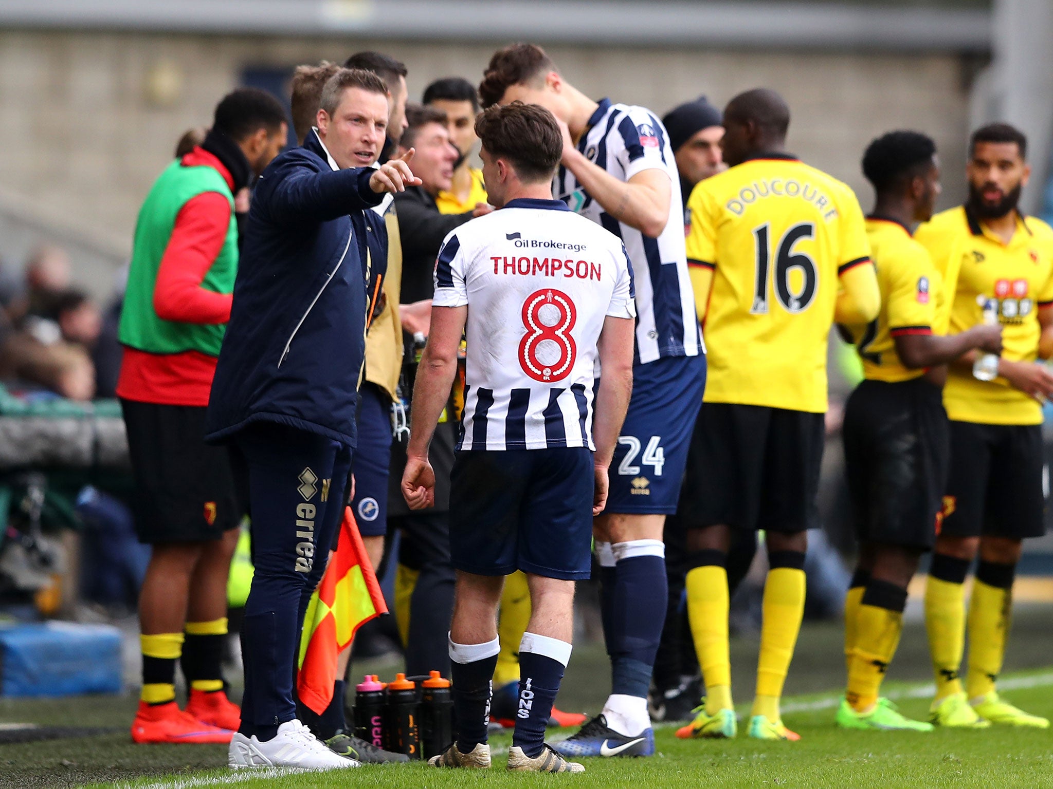 Neil Harris gives out team instructions