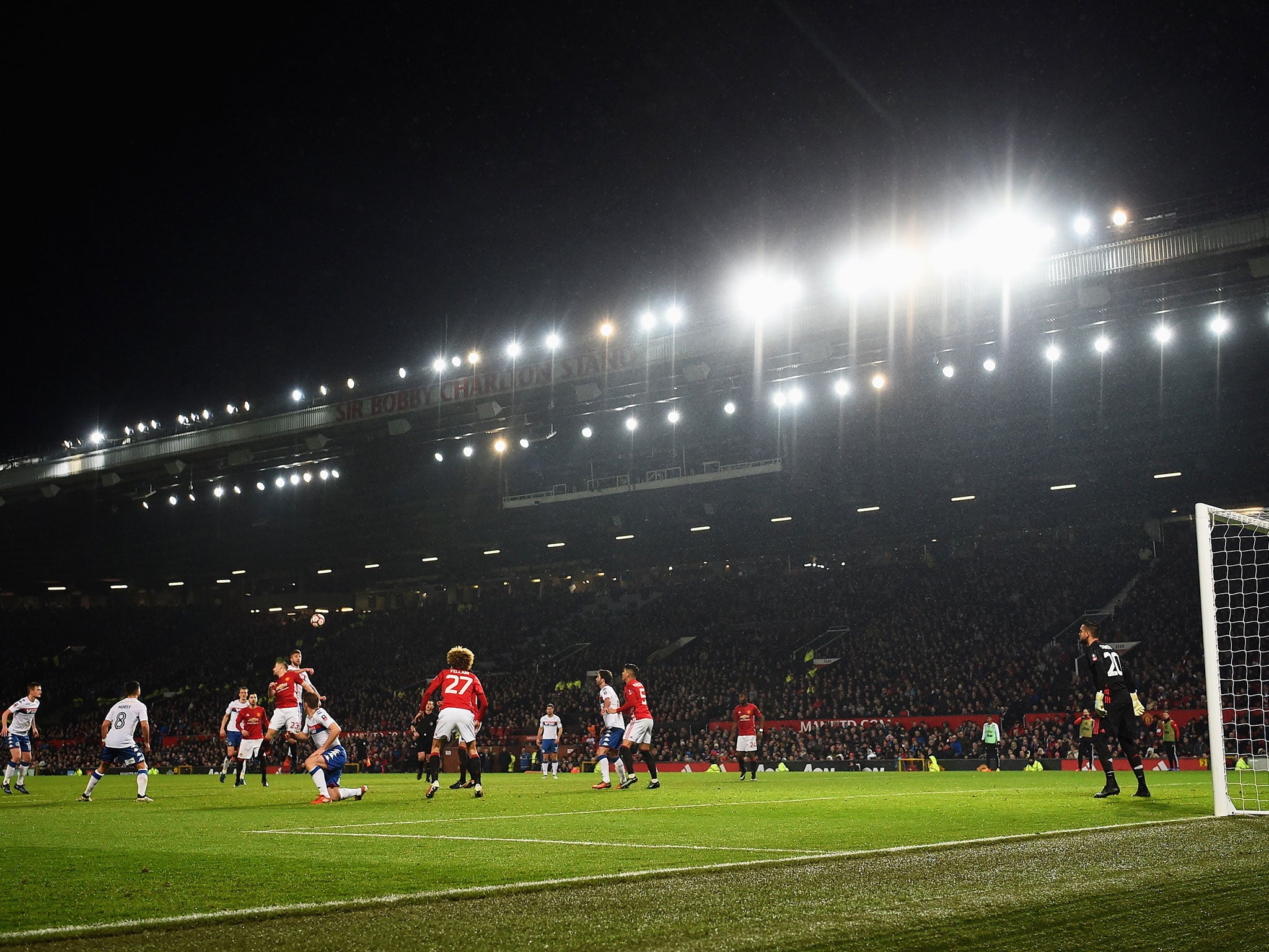 A general view of play during the second half at Old Trafford