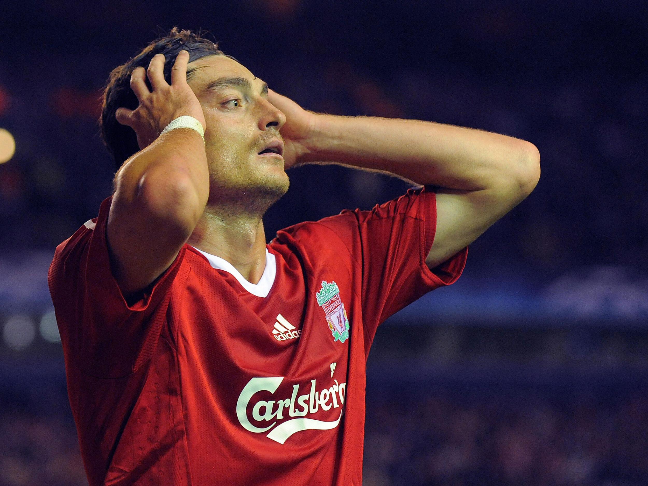 Albert Riera in action for Liverpool