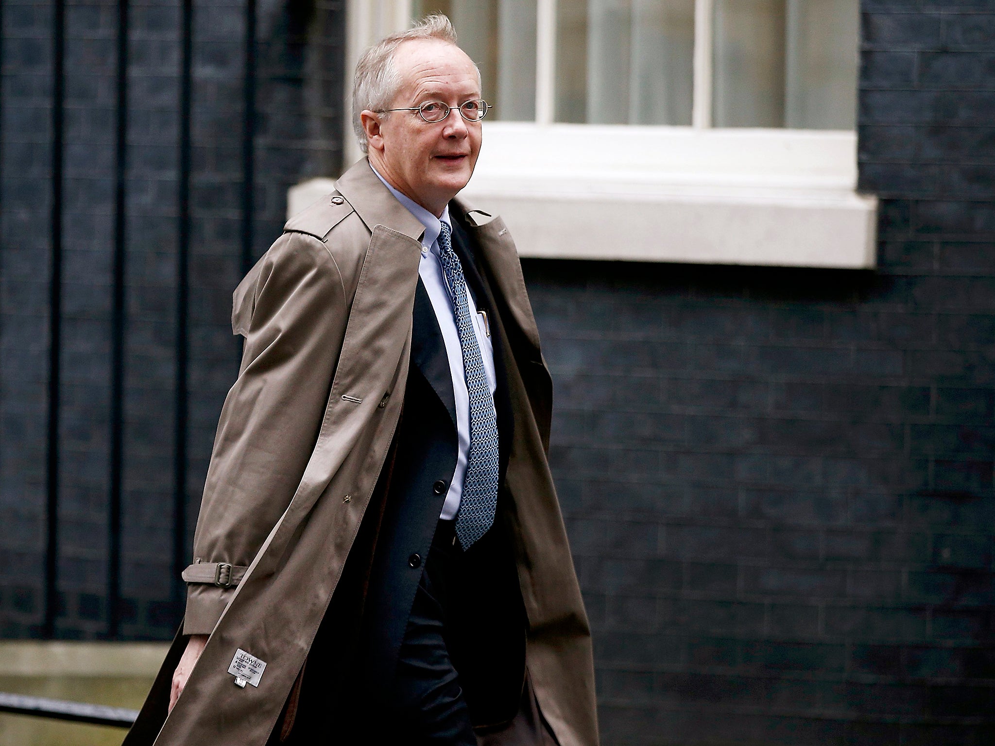 Myron Ebell, pictured outside 10 Downing Street, led Mr Trump’s transition team for the Environmental Protection Agency until the inauguration