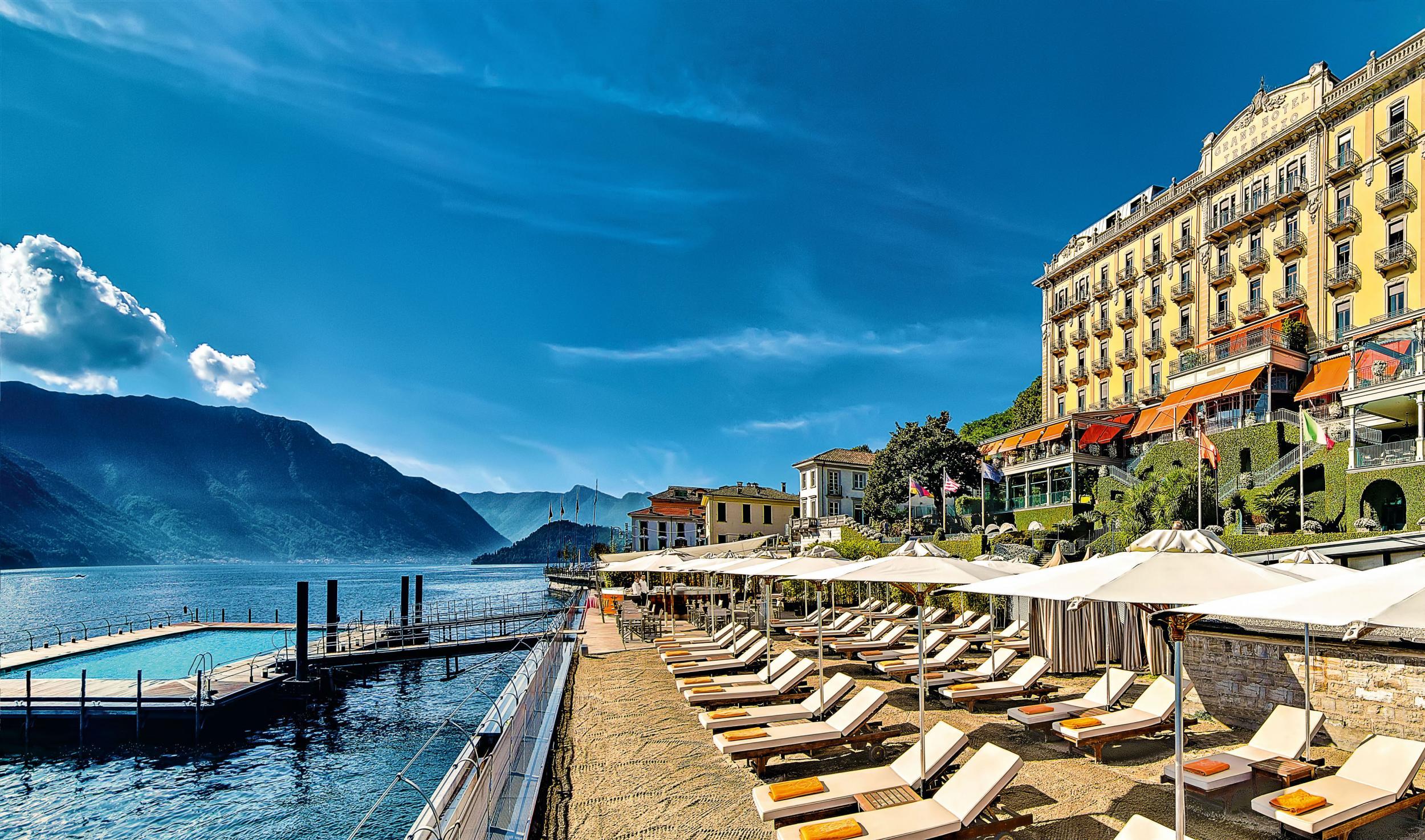 The luxurious Grand Hotel Tremezzo sits right by Lake Como