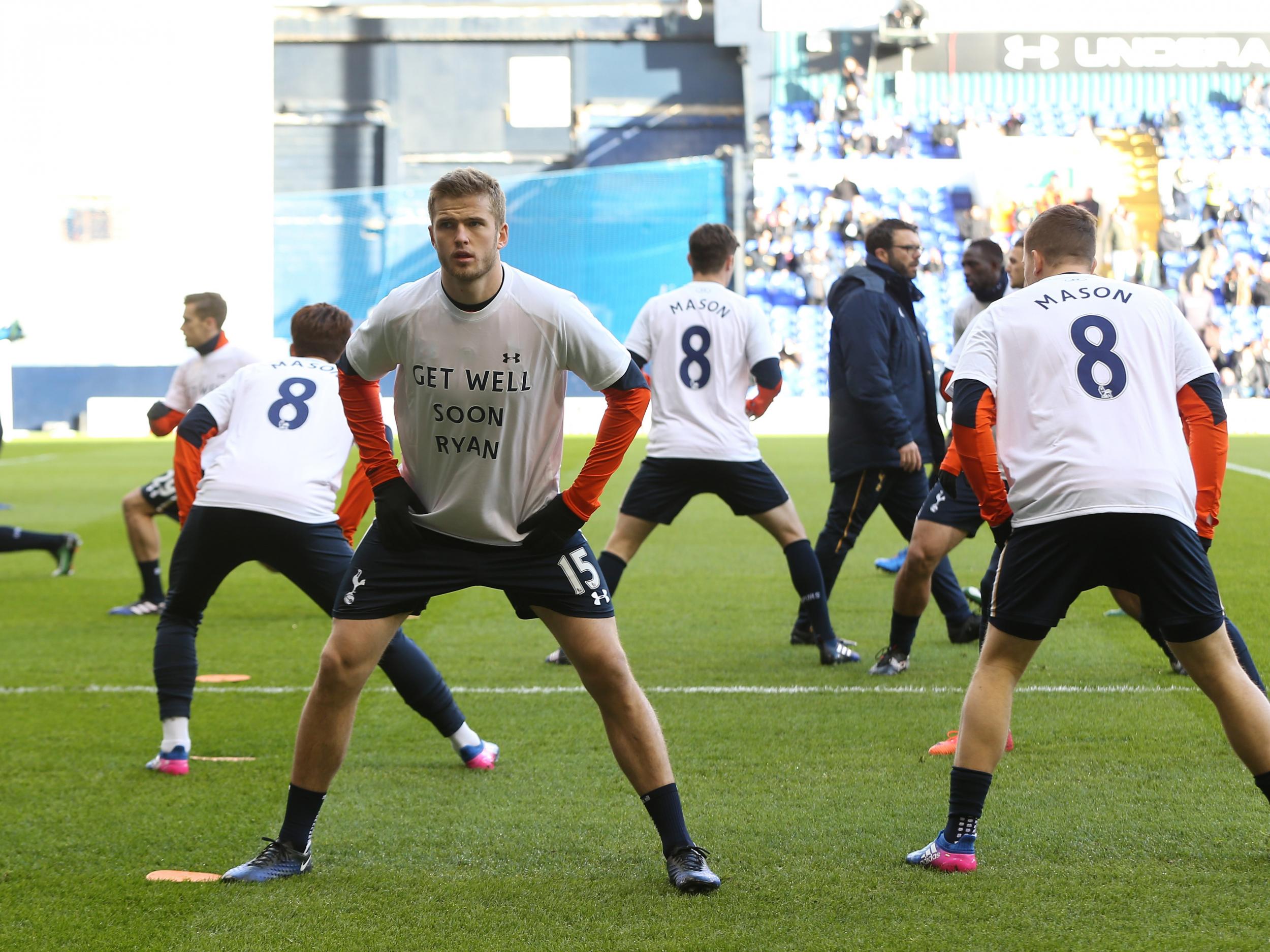 Tottenham players wore t-shirts with 'get well soon Ryan' on them