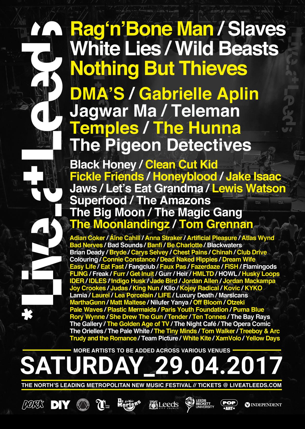 The line-up so far for Live At Leeds